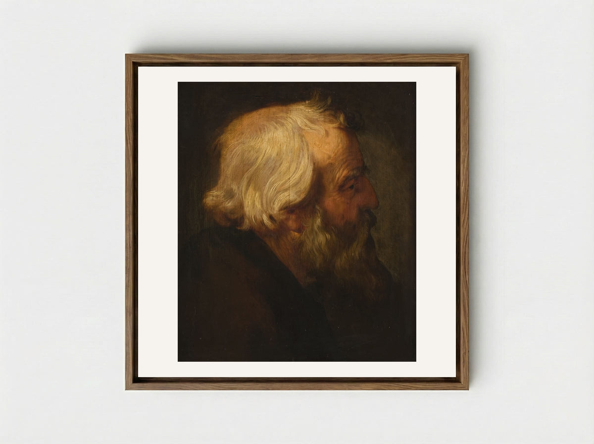 Head of Saint Peter - Peter Paul Rubens - Framed Canvas Wood