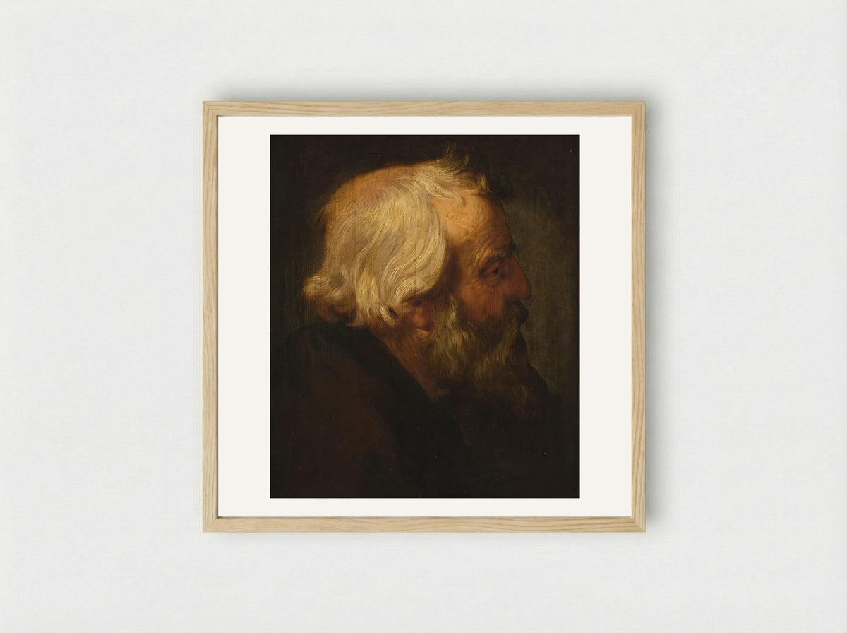 Head of Saint Peter - Peter Paul Rubens - Framed Print Wood