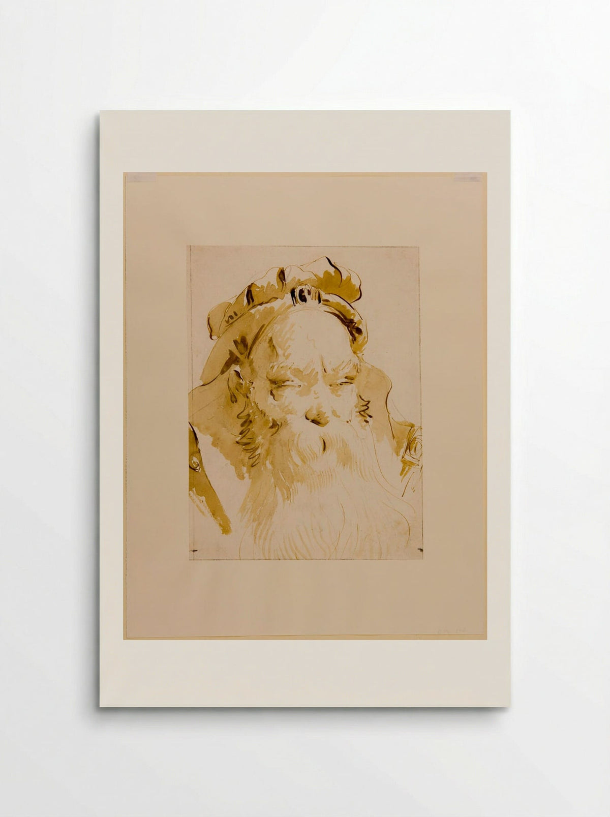 Head of a Bearded Man with a Soft Jewelled Cap - Giovanni Battista Tiepolo - Poster