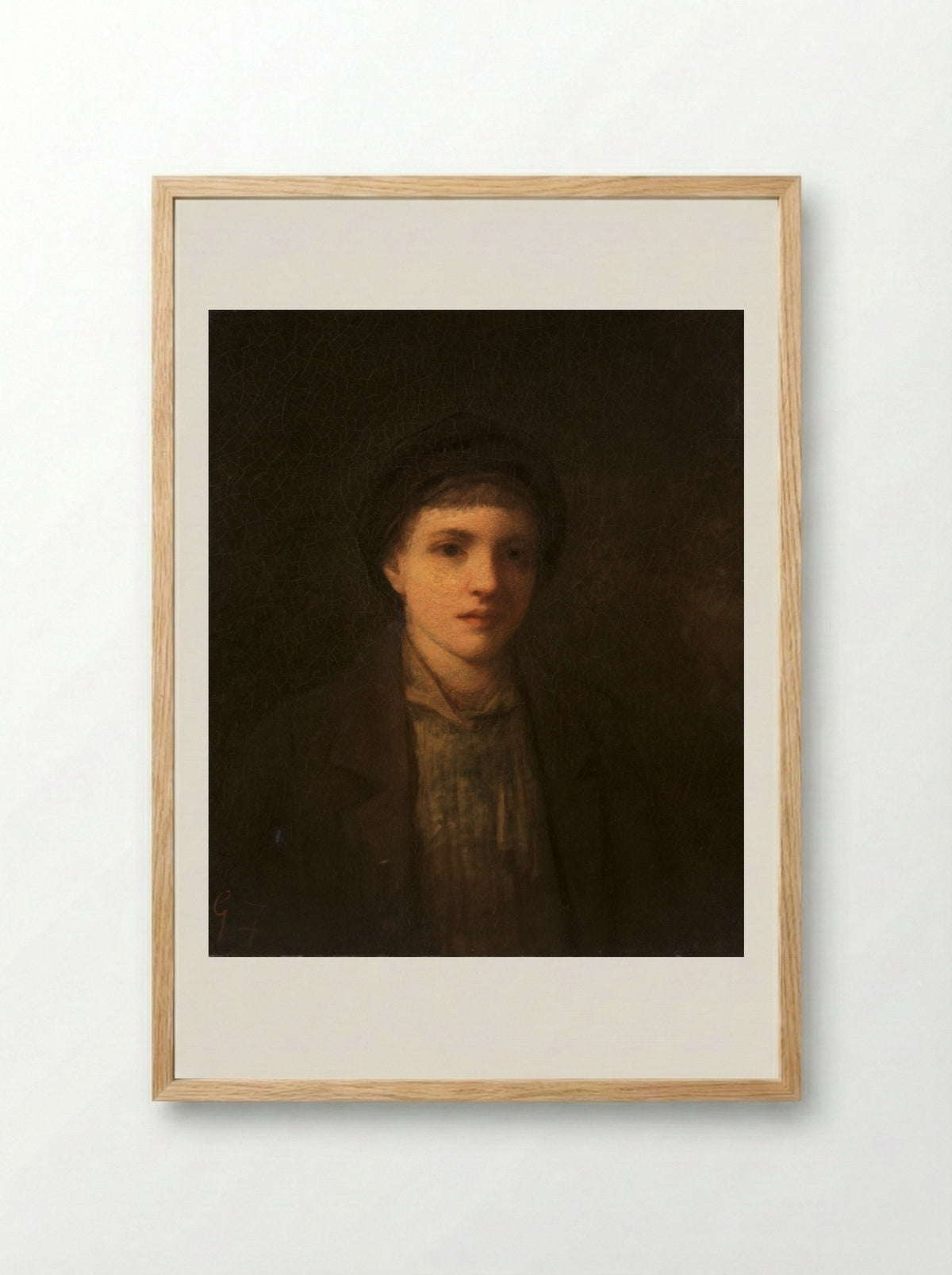 Head of a Boy - George Fuller - Framed Print Wood