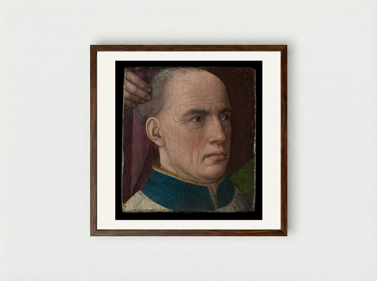 Head of a Donor - Albert van Ouwater - Framed Print Dark Wood