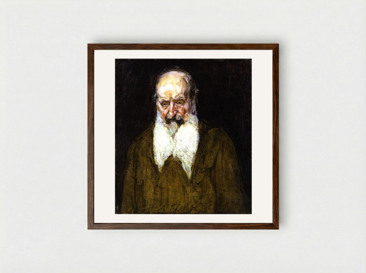 Head of a Jew in Palestine - Henry Ossawa Tanner - Framed Print Dark Wood