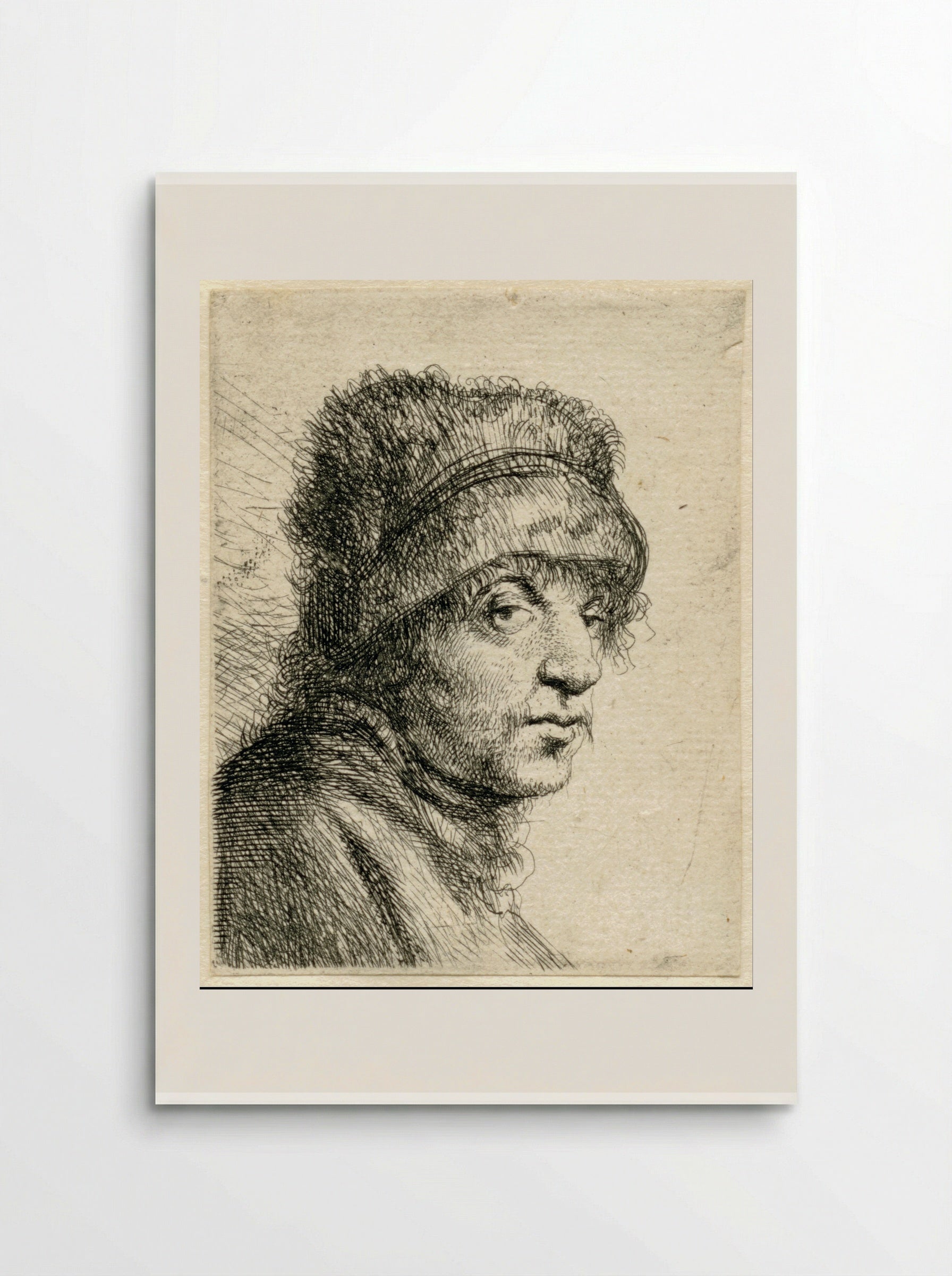 Head of a Man in a Fur Cap - Jan Lievens - Poster