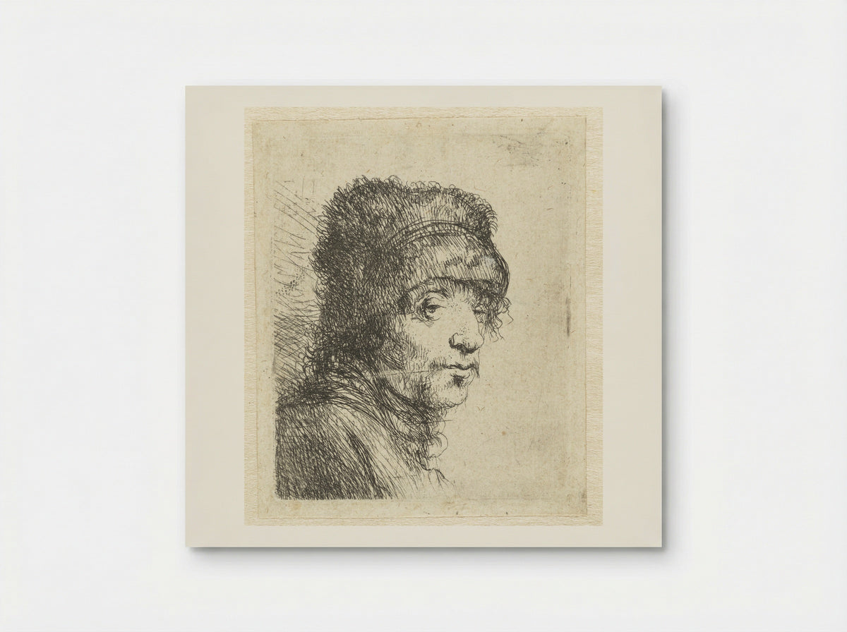 Head of a Man in a Fur Cap - Jan Lievens - Poster