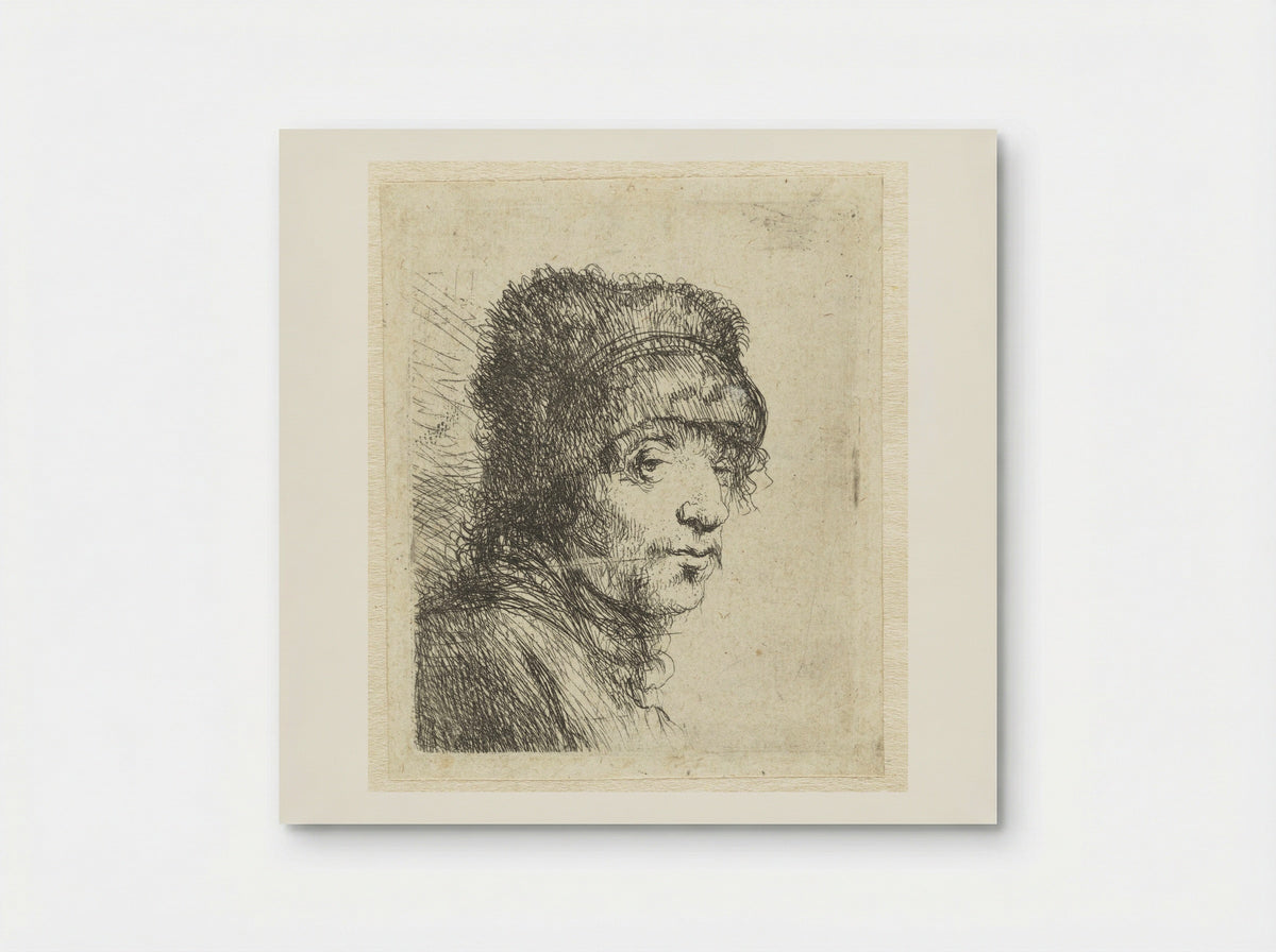 Head of a Man in a Fur Cap - Jan Lievens - Poster