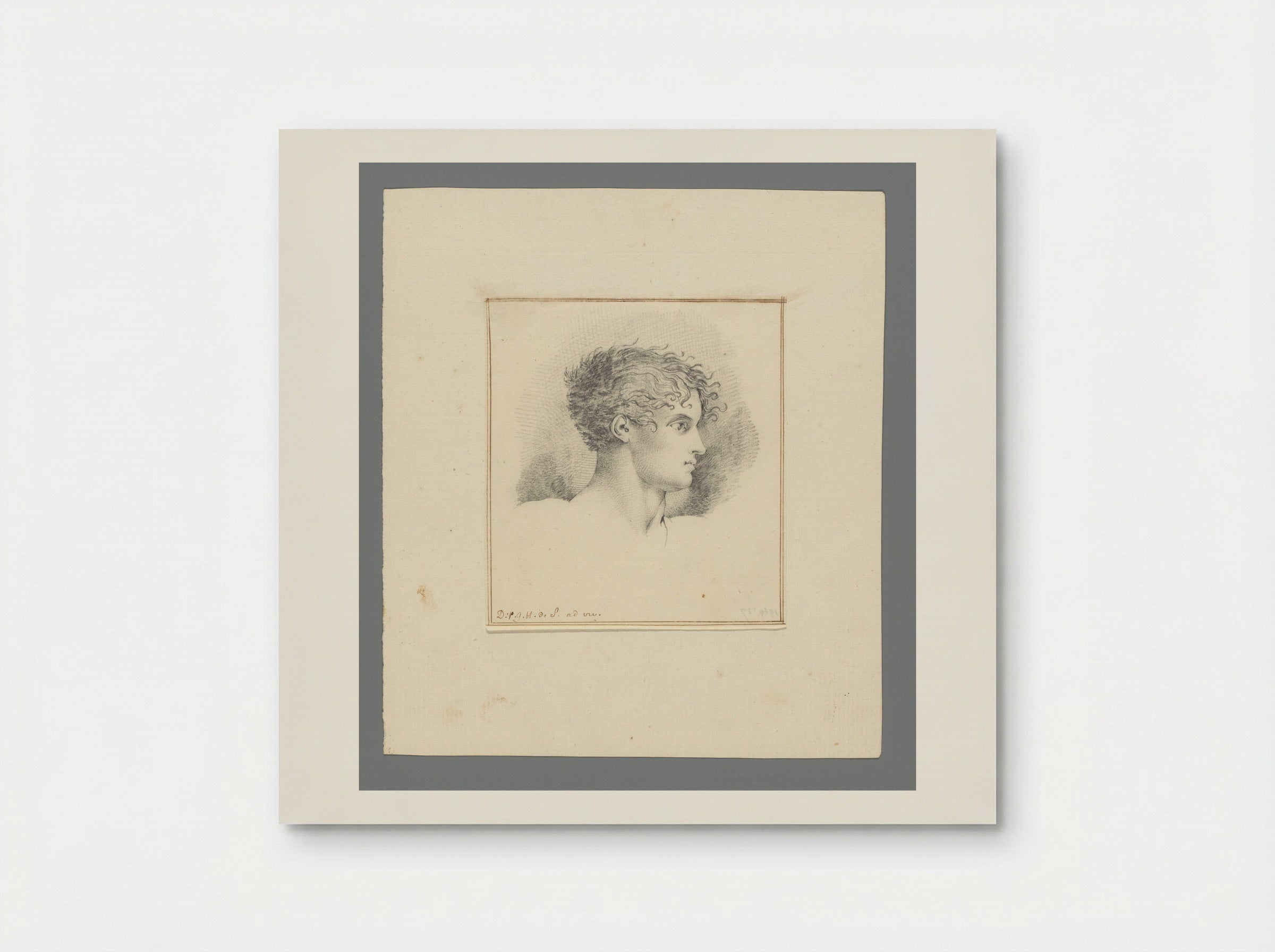 Head of a Man with Curly Hair - David Pièrre Giottino Humbert de Superville - Poster