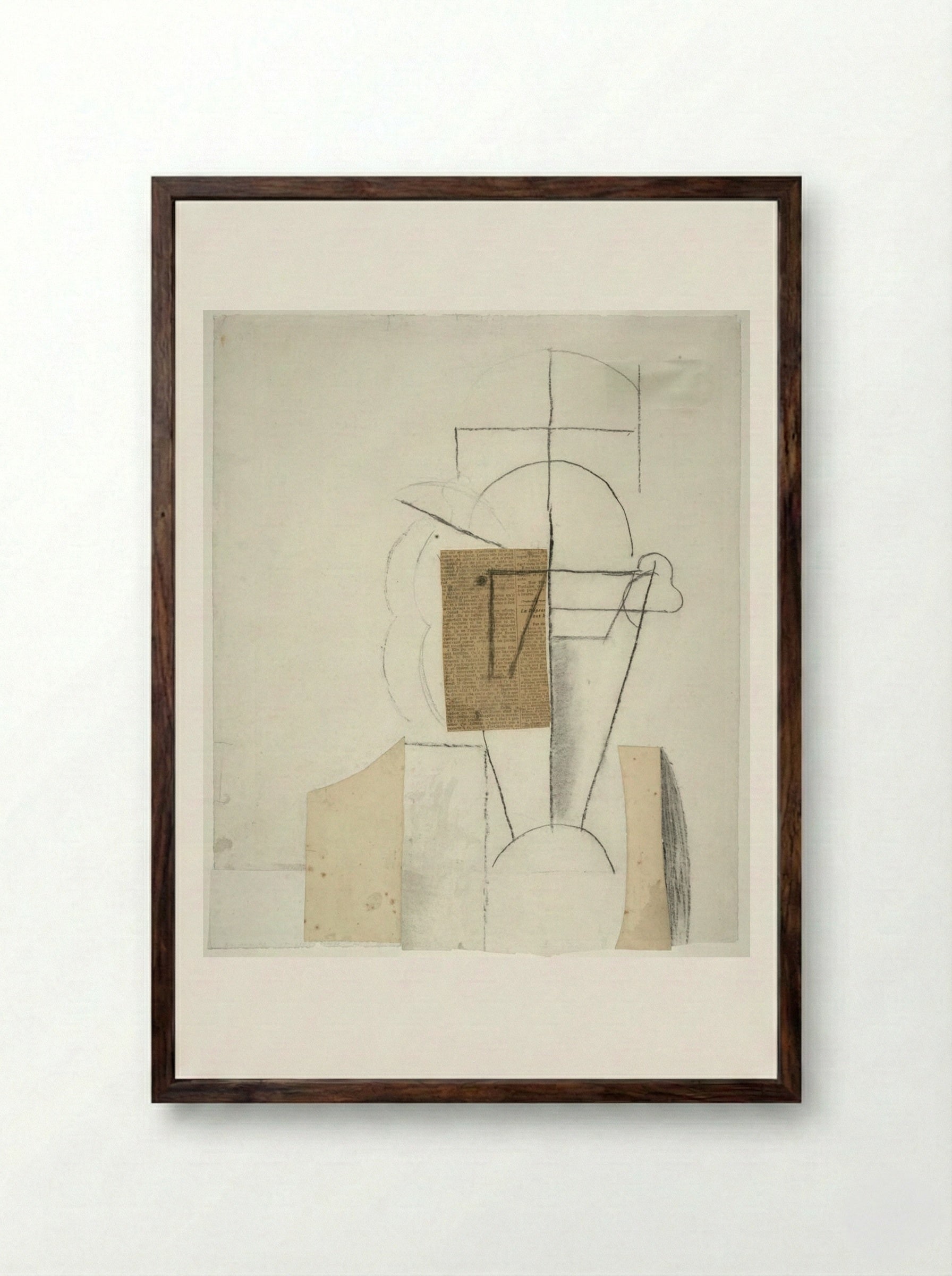 Head of a Man with a Hat - Pablo Picasso - Framed Print Dark Wood