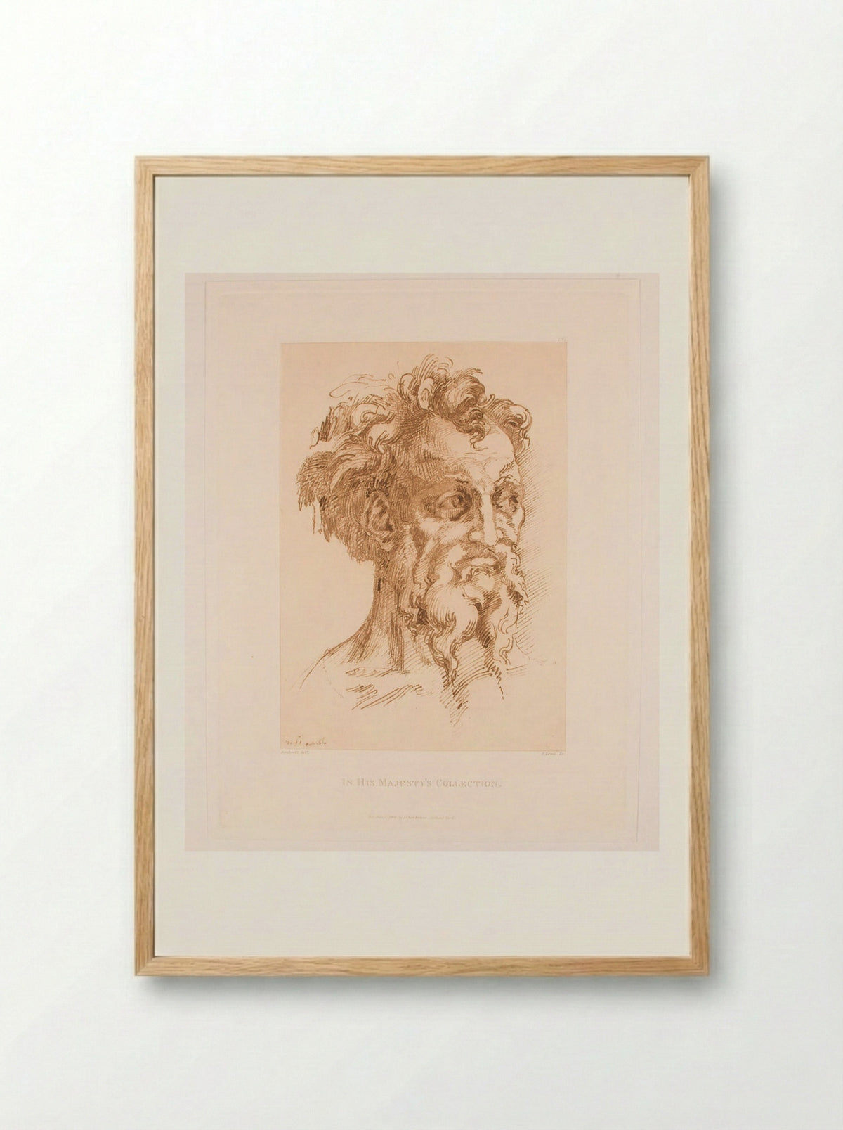 Head of a Man - George Robert Lewis - Framed Print Wood