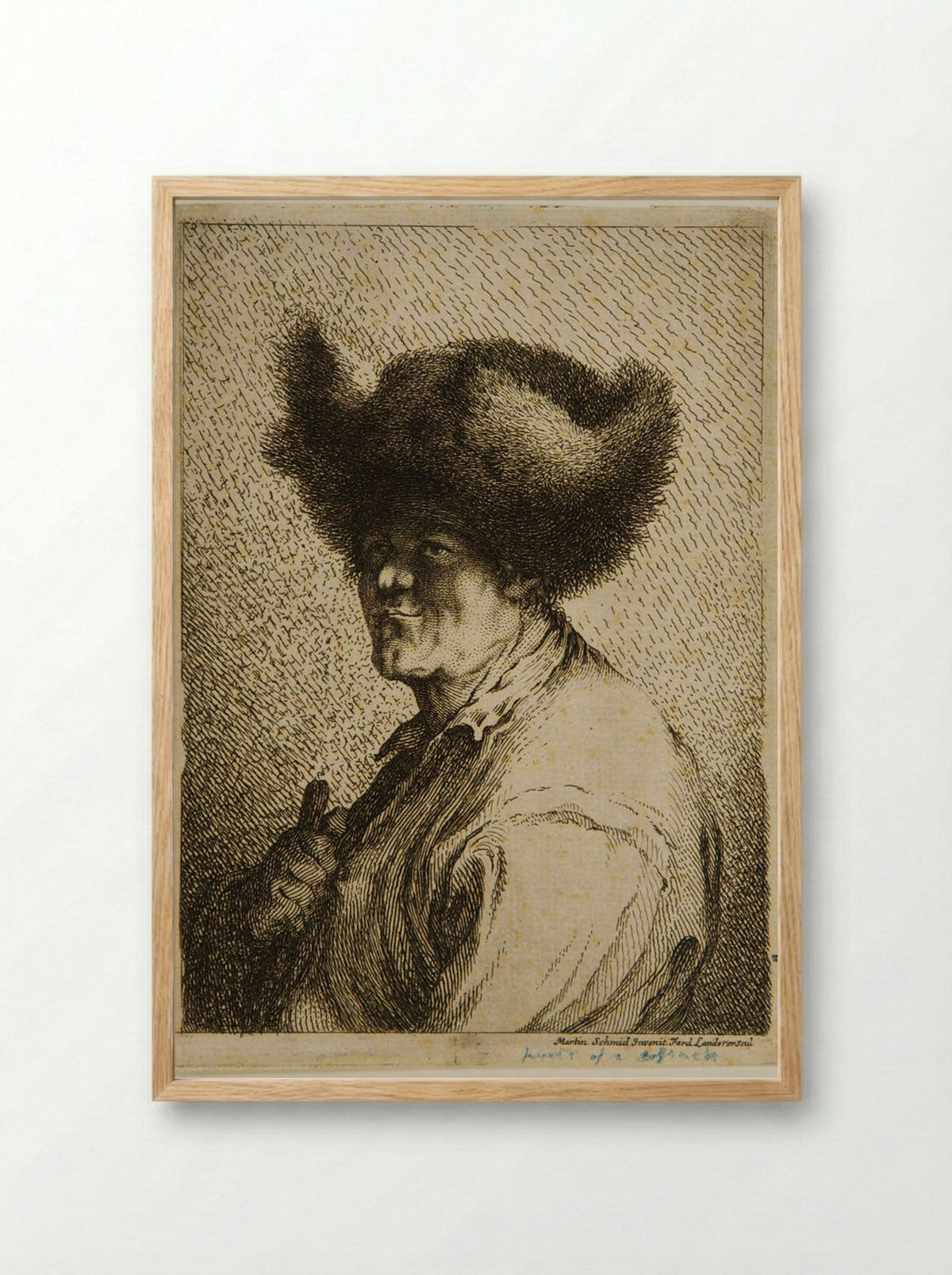 Head of a Man - Ferdinand Landerer - Framed Print Wood
