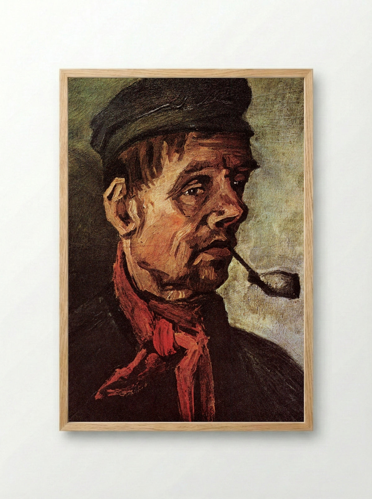 Head of a Peasant with a Pipe - Vincent van Gogh - Framed Print Wood