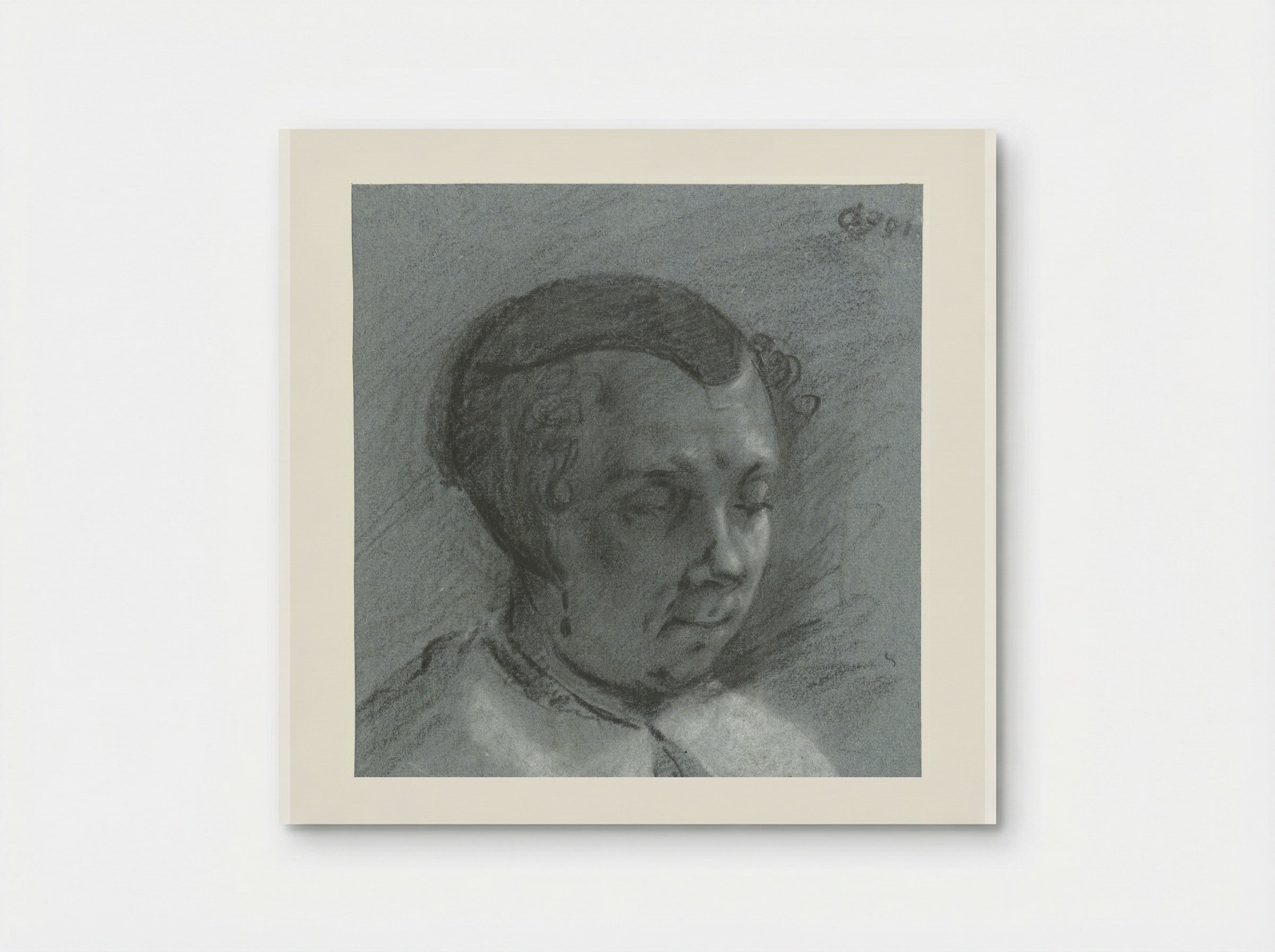 Head of a Woman with a Black Cap, Facing Right - Moses ter Borch - Poster
