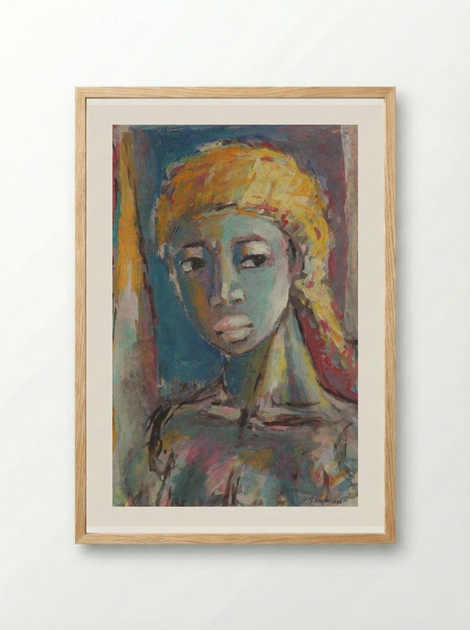 Head of a Woman - Gerard Sekoto - Framed Print Wood