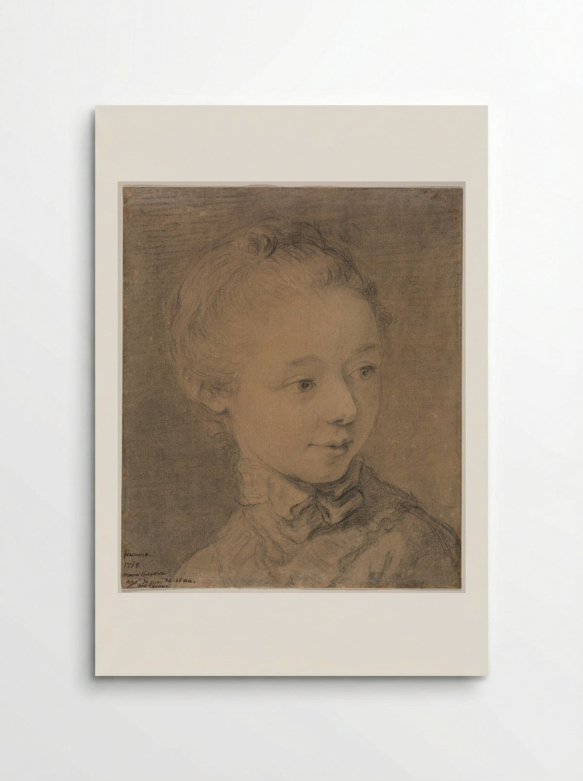 Head of a Young Girl Turning toward the Right - François Hubert Drouais - Poster