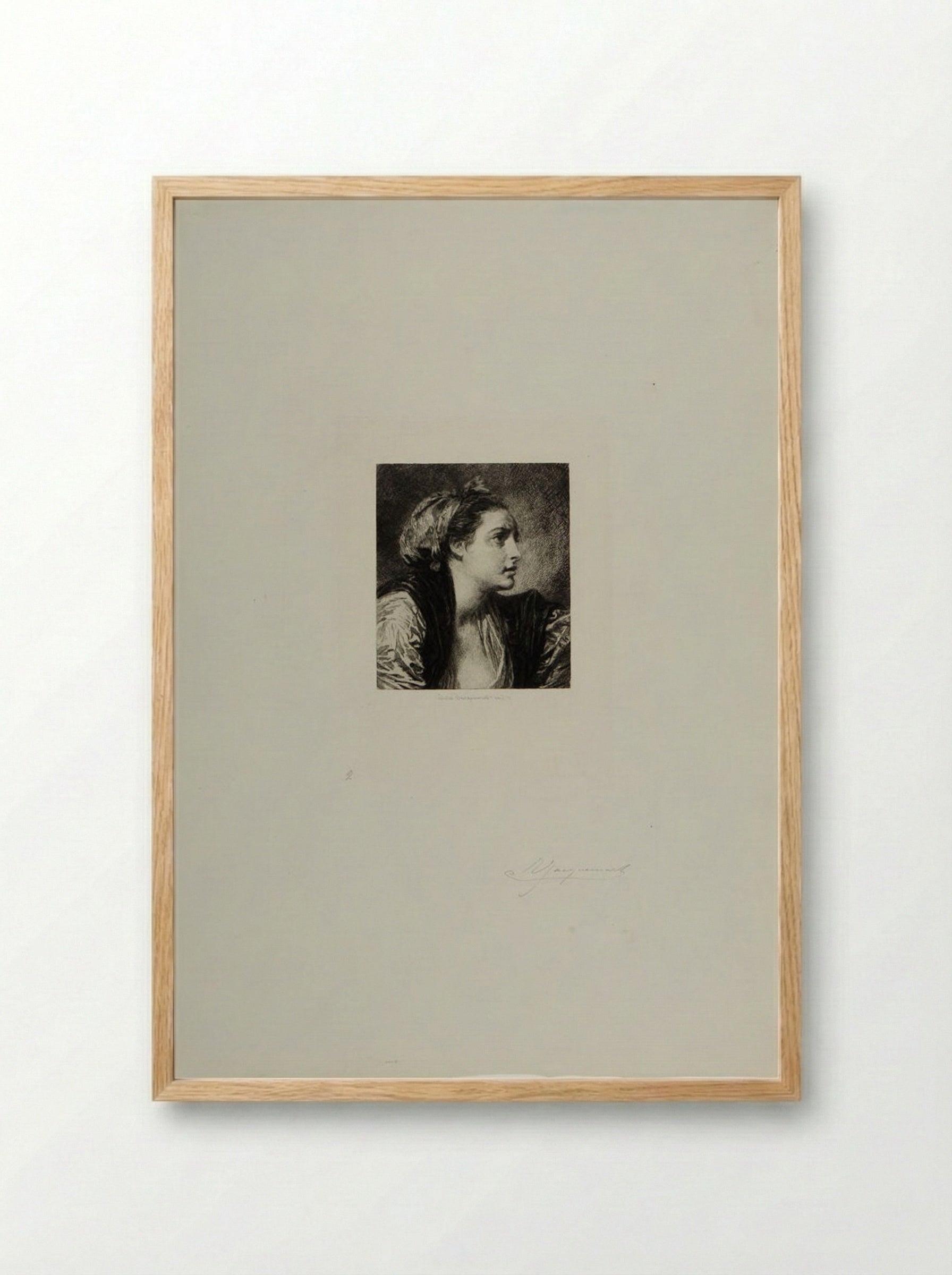Head of a Young Girl - Jules Ferdinand Jacquemart - Framed Print Wood