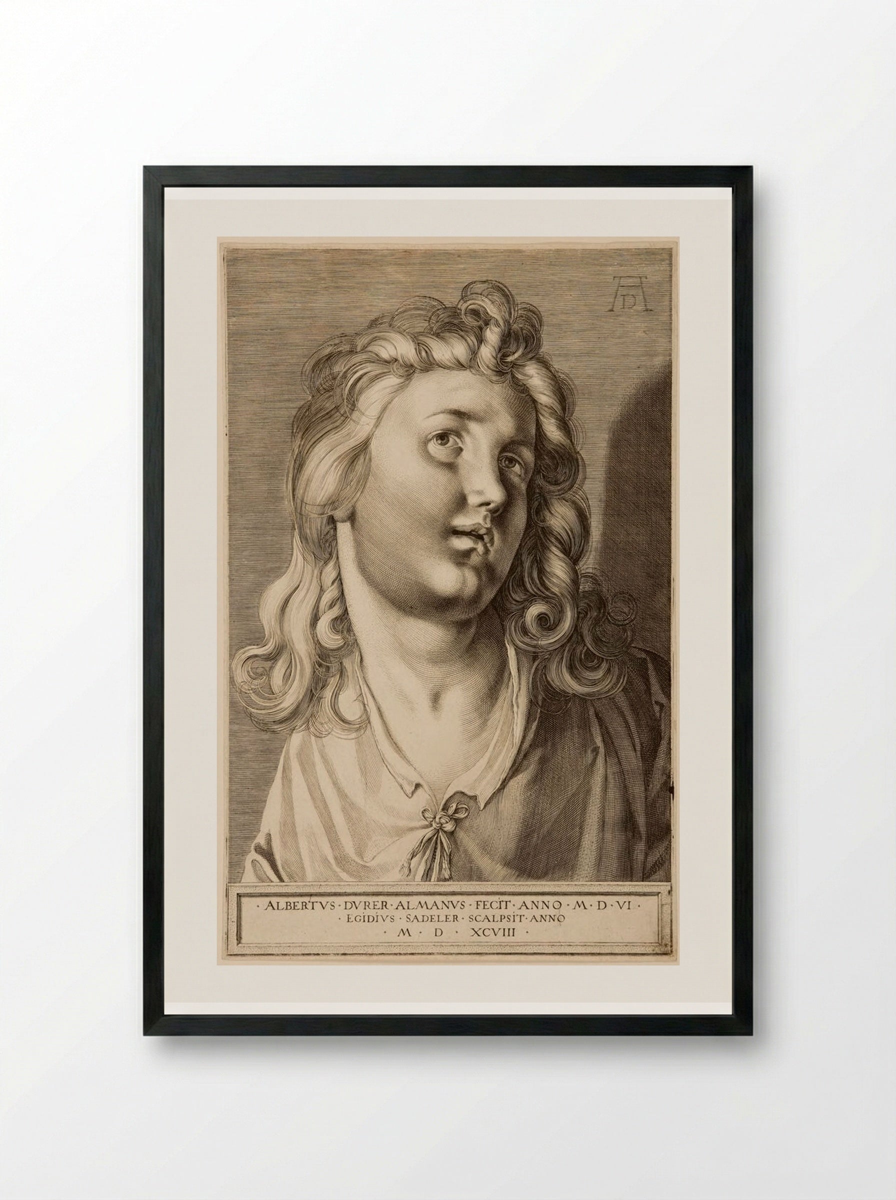 Head of an Angel - Aegidius Sadeler II - Framed Print Black