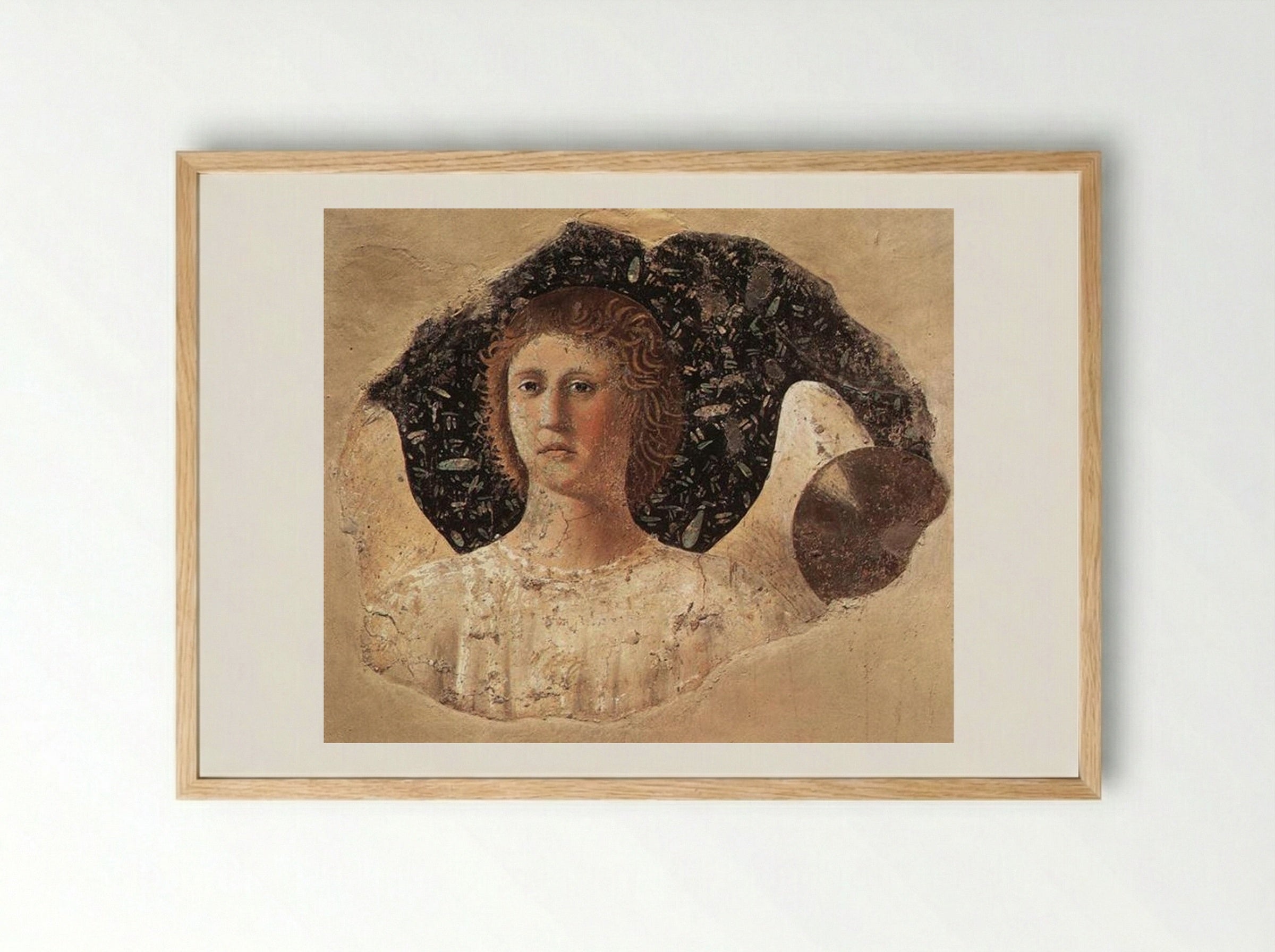 Head of an Angel - Piero della Francesca - Framed Print Wood