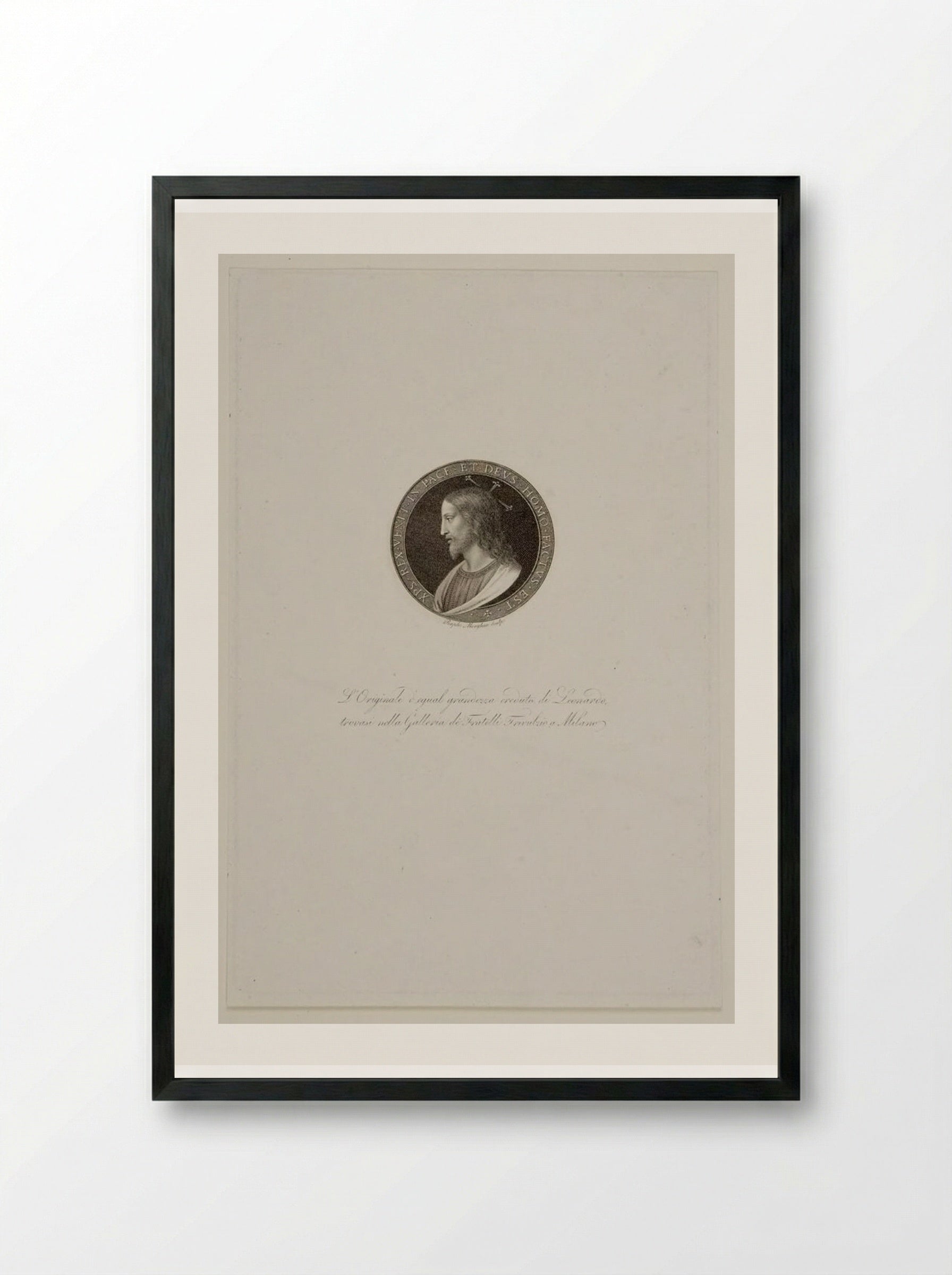 Head of the Savior - Raphael Morghen - Framed Print Black