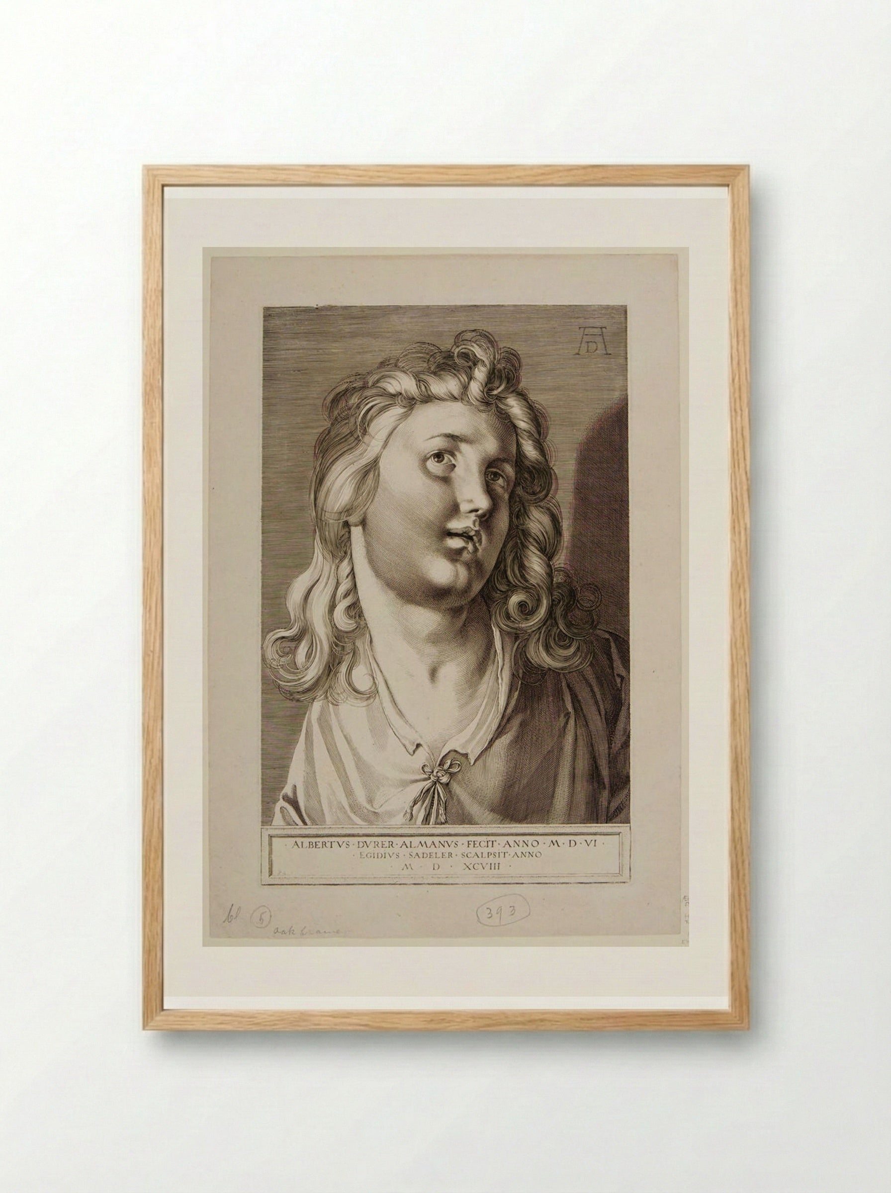Head of the Twelve-Year-Old Christ - Aegidius Sadeler II - Framed Print Wood
