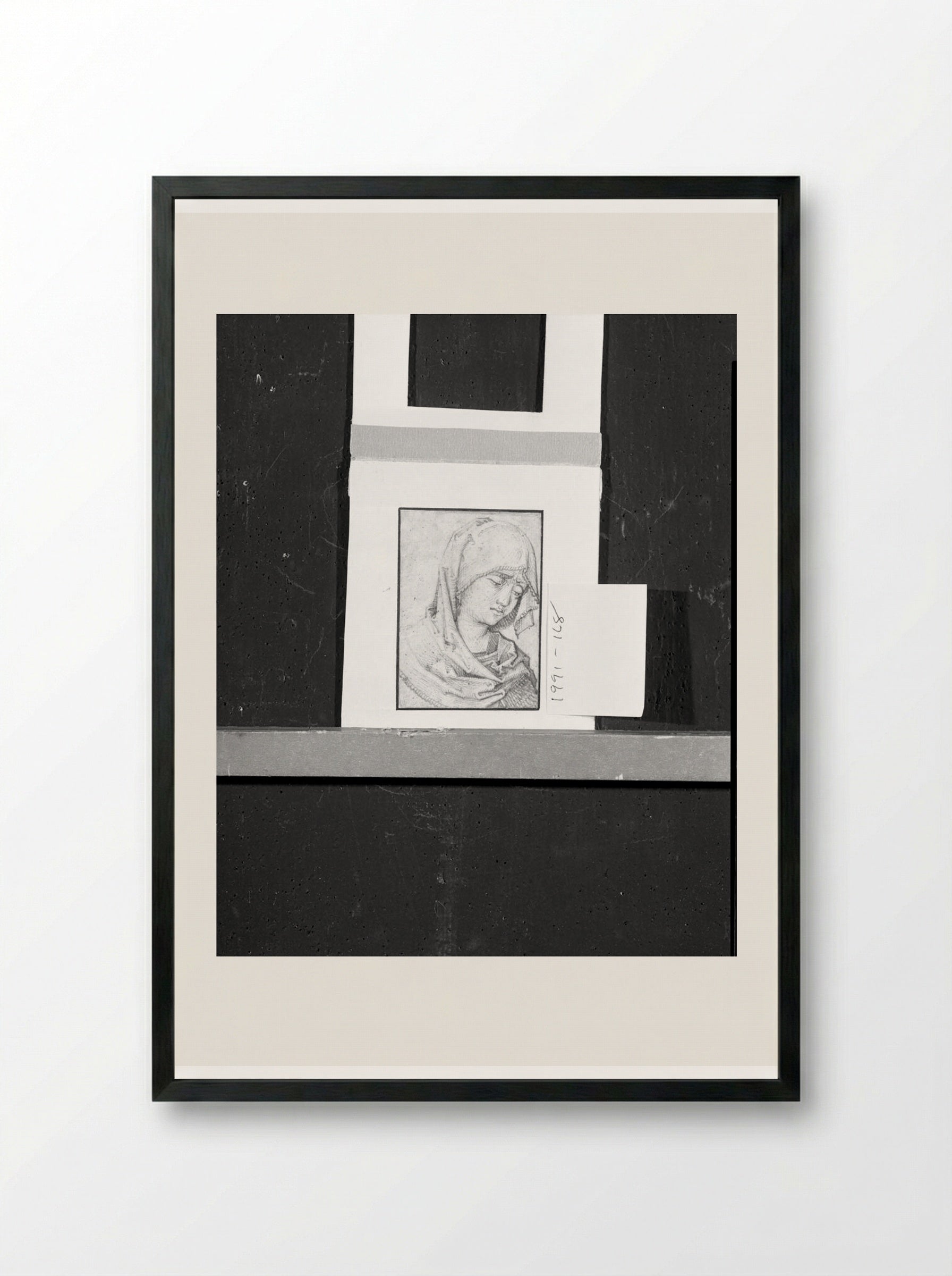 Head of the Virgin - Martin Schongauer - Framed Print Black