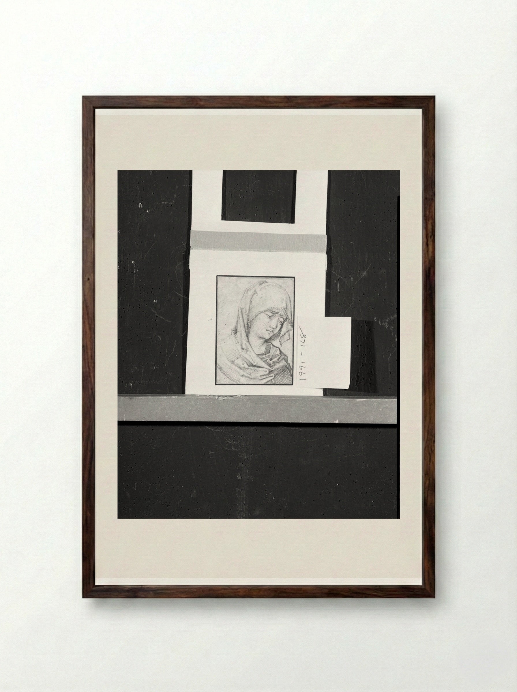 Head of the Virgin - Martin Schongauer - Framed Print Dark Wood