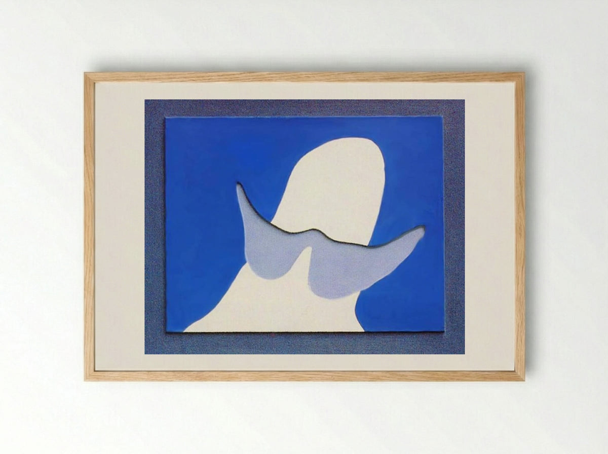 Head with mustache - Jean Arp - Framed Print Wood