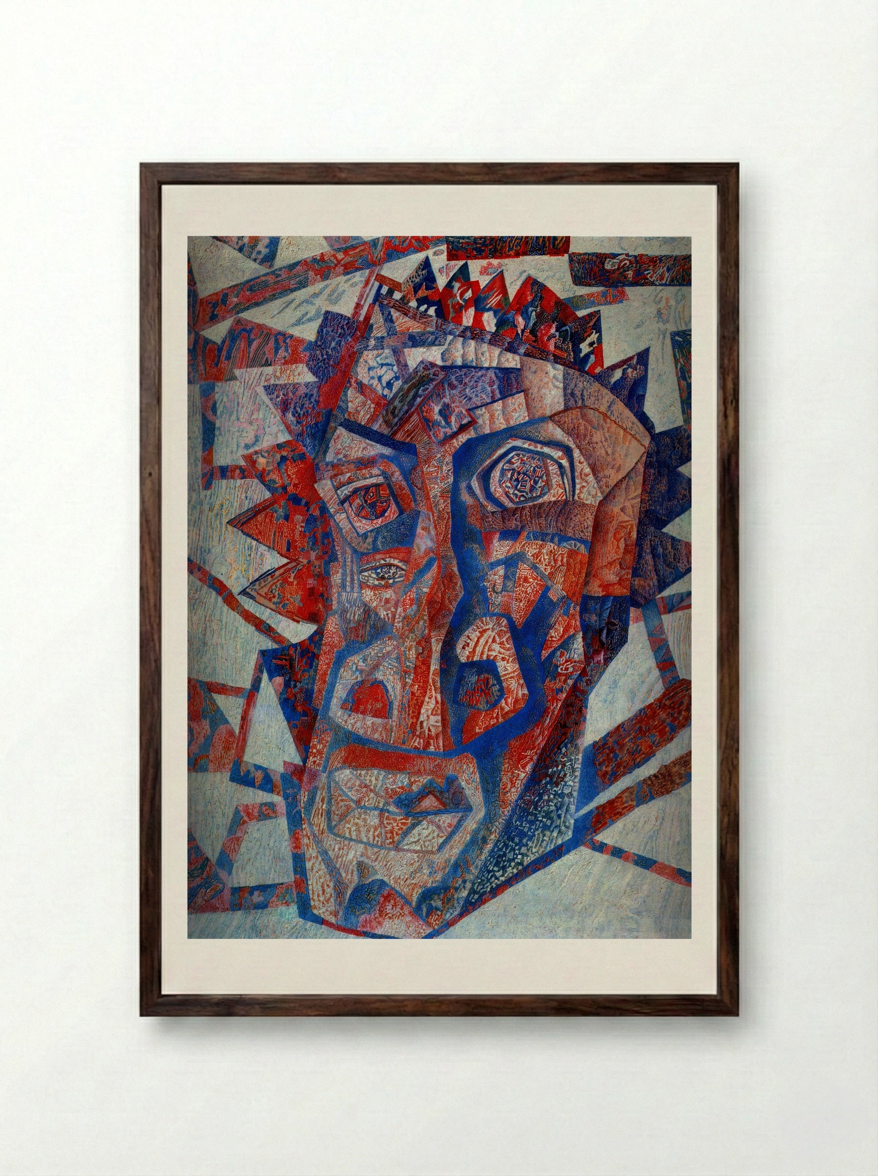 Head - Pavel Filonov - Framed Print Dark Wood