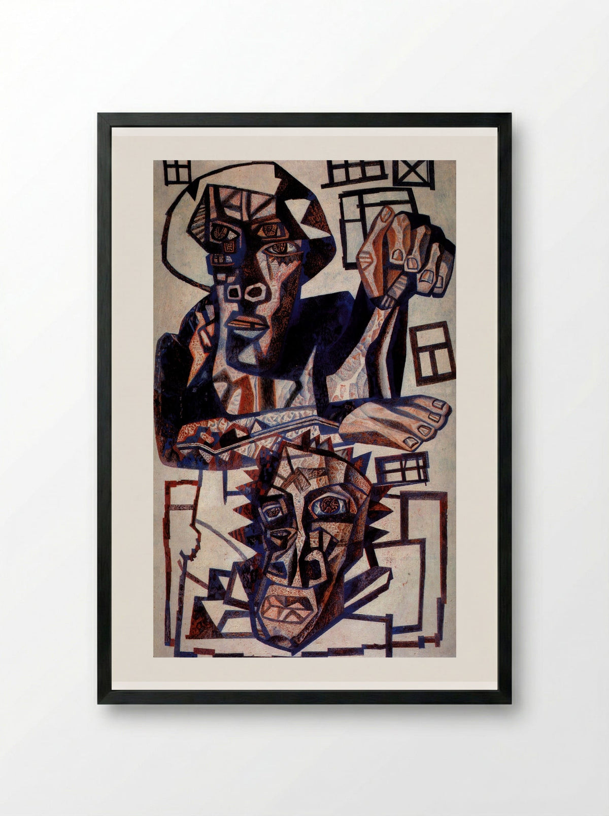 Heads - Pavel Filonov - Framed Print Black