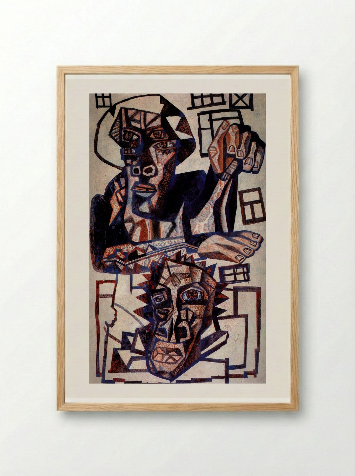 Heads - Pavel Filonov - Framed Print Wood