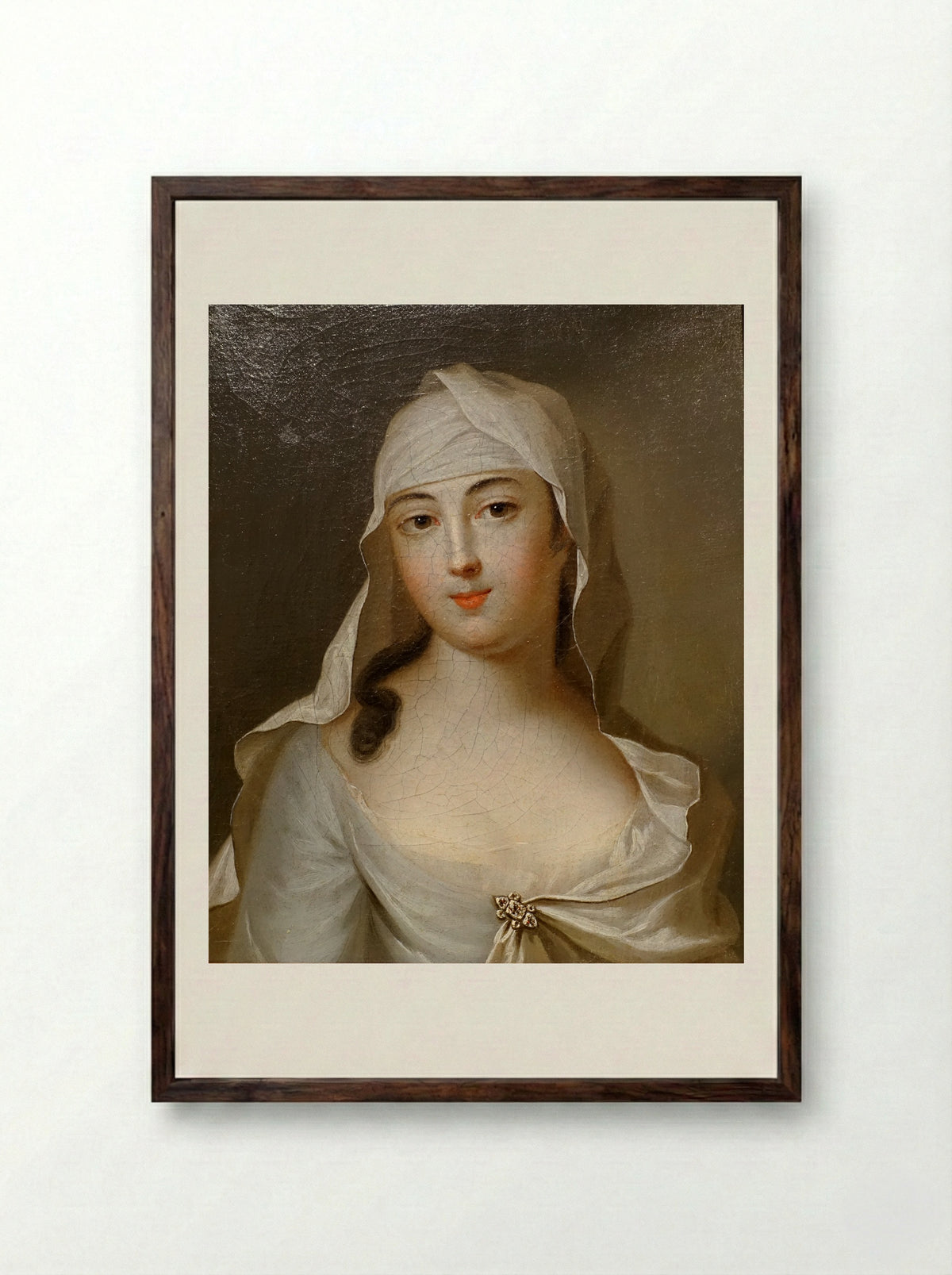 Headscarf - Fine Art Print - Framed Print Dark Wood