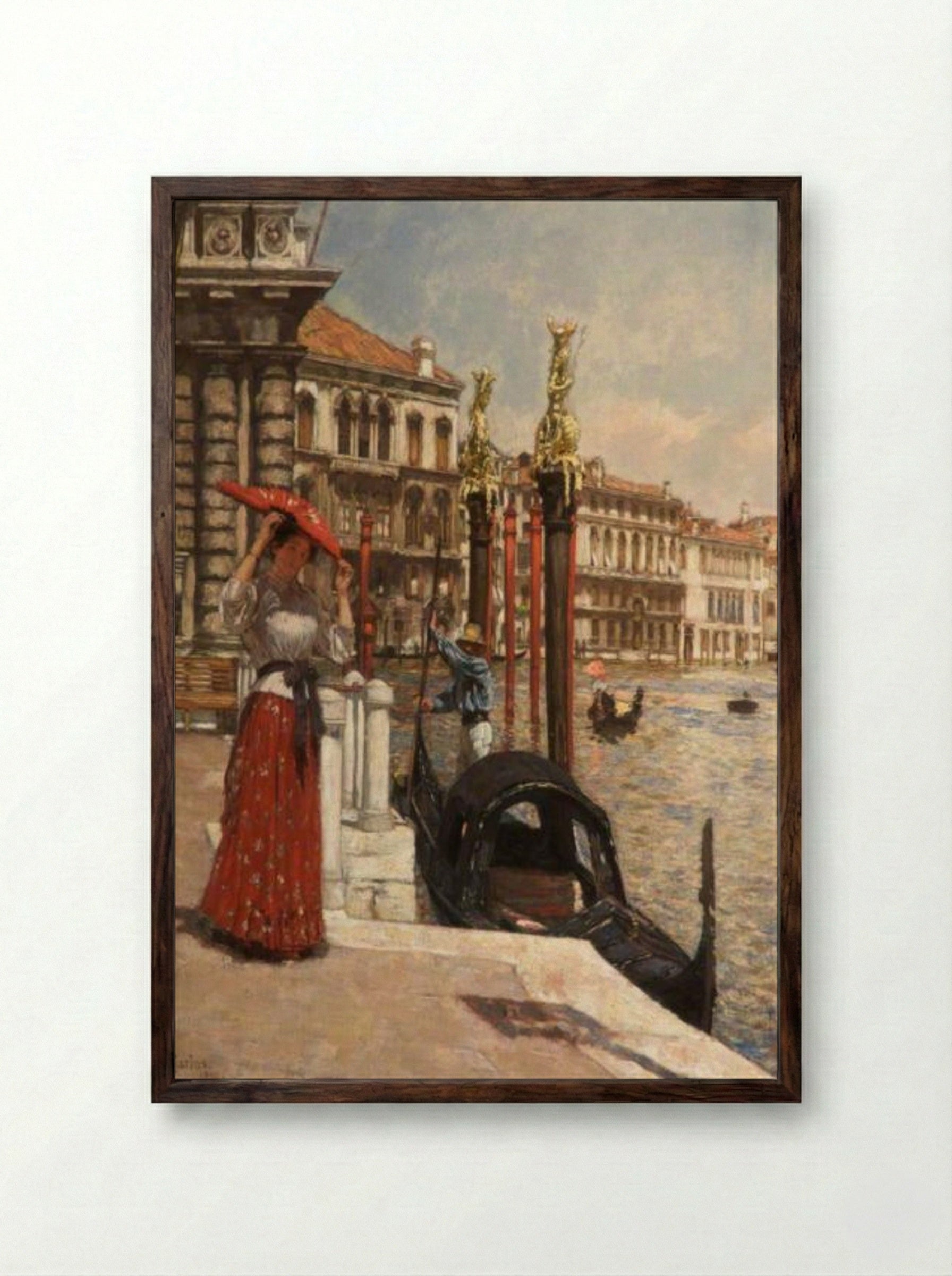 Heat of the Day, Venice - James Charles - Framed Print Dark Wood