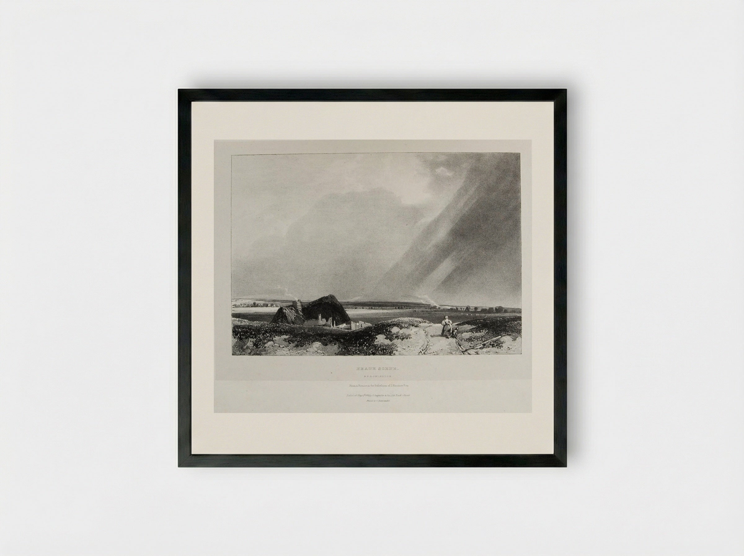 Heath Scene - James Duffield Harding - Framed Print Black