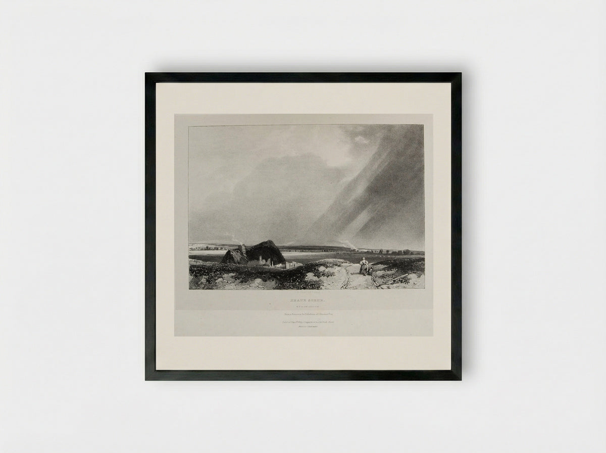 Heath Scene - James Duffield Harding - Framed Print Black