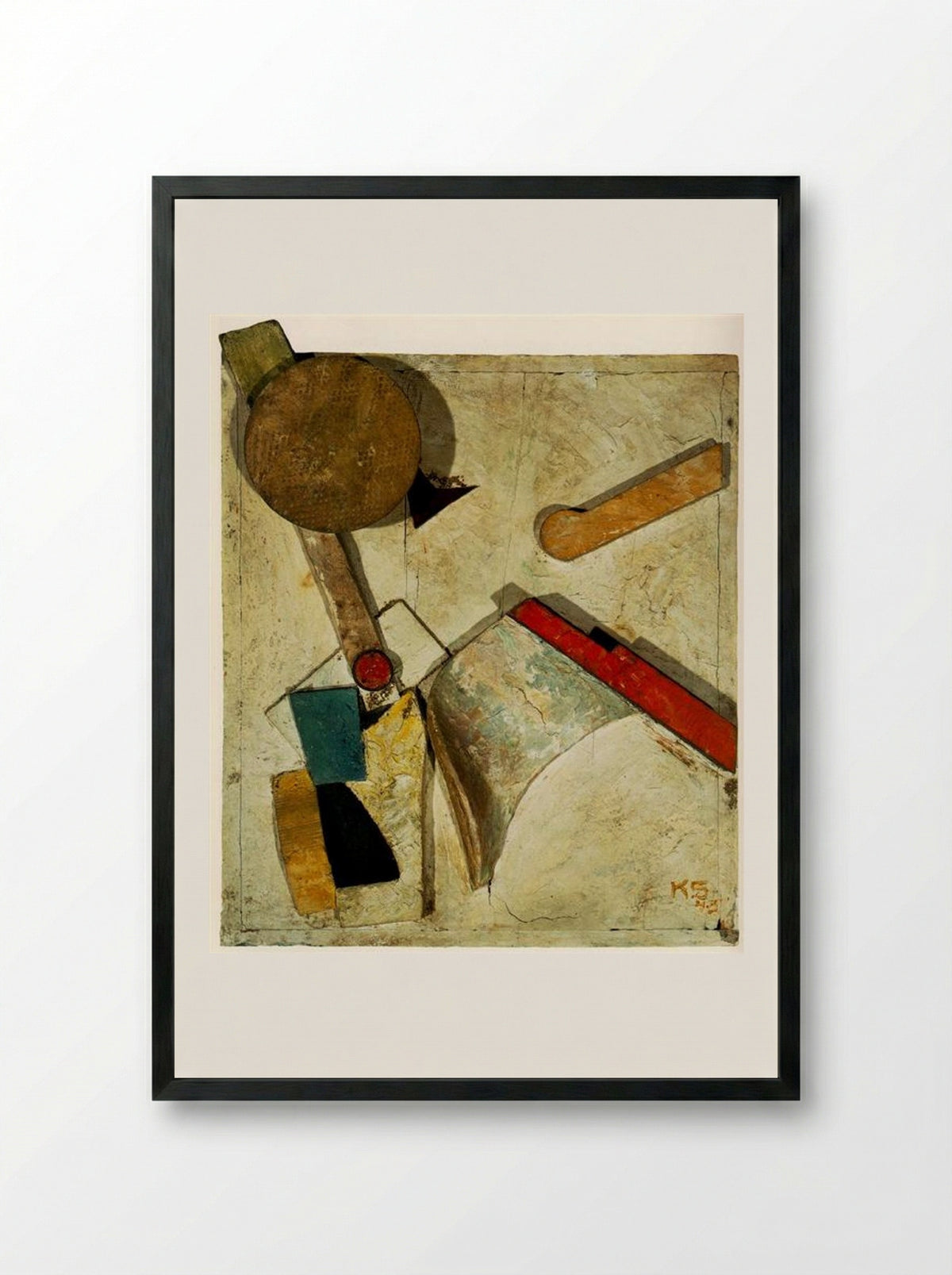 Heavy Relief - Kurt Schwitters - Framed Print Black