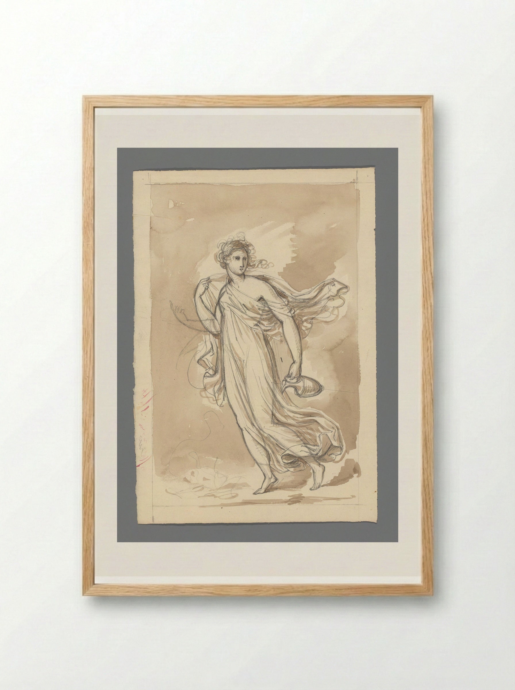 Hebe with a Pitcher, Walking Left - David Pièrre Giottino Humbert de Superville - Framed Print Wood