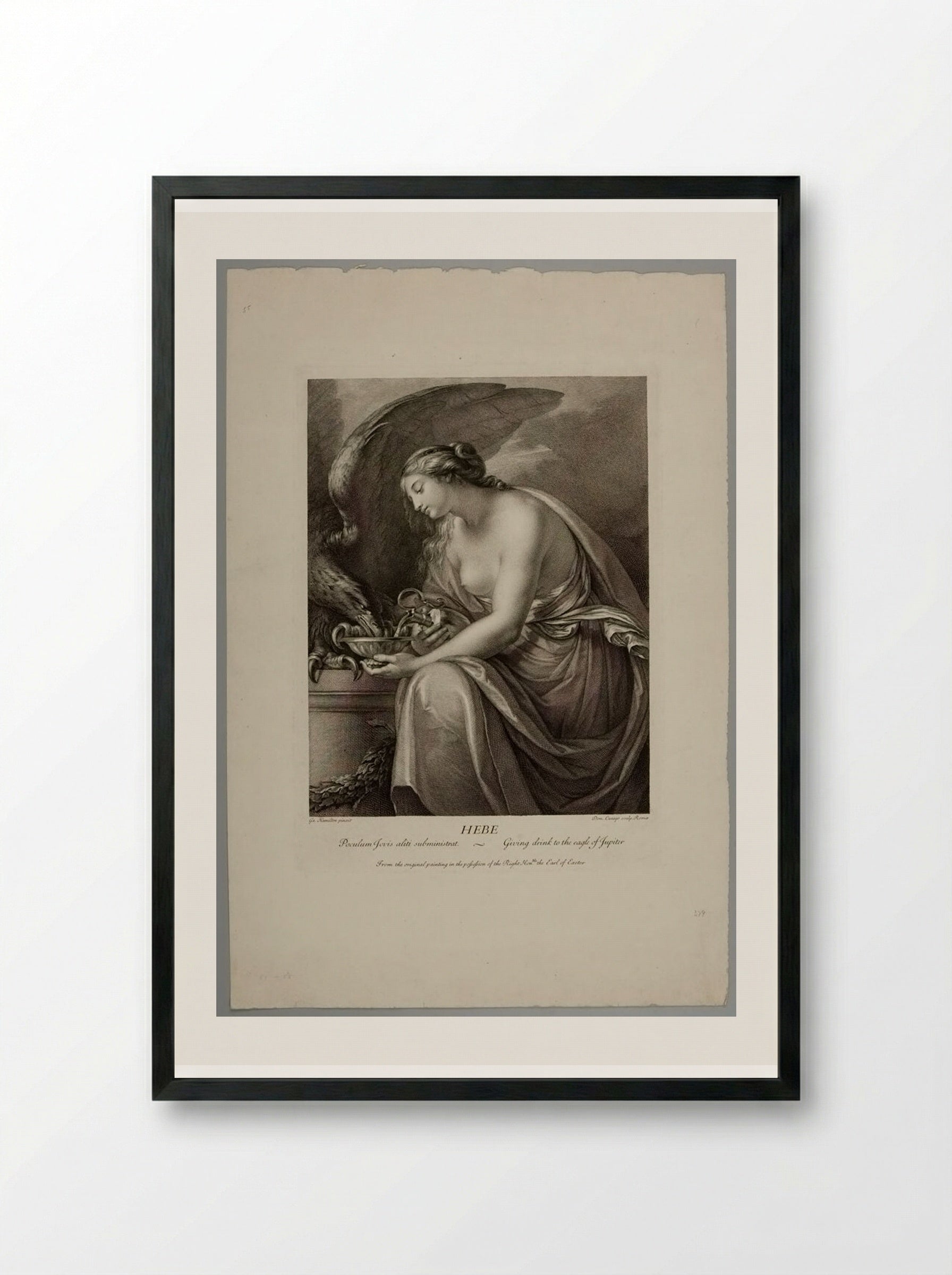 Hebe - Domenico Cunego - Framed Print Black