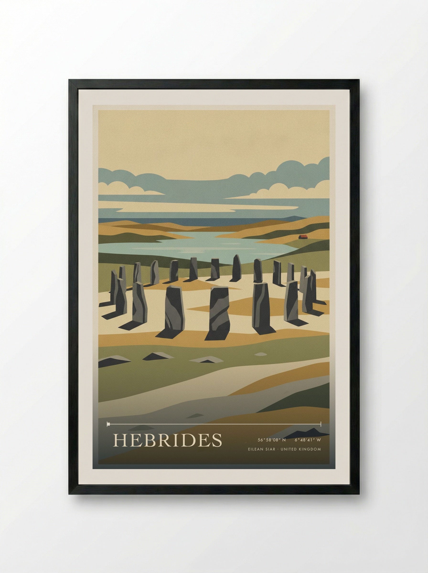 Hebrides Eilean Siar United Kingdom Travel Poster - Framed Print Black