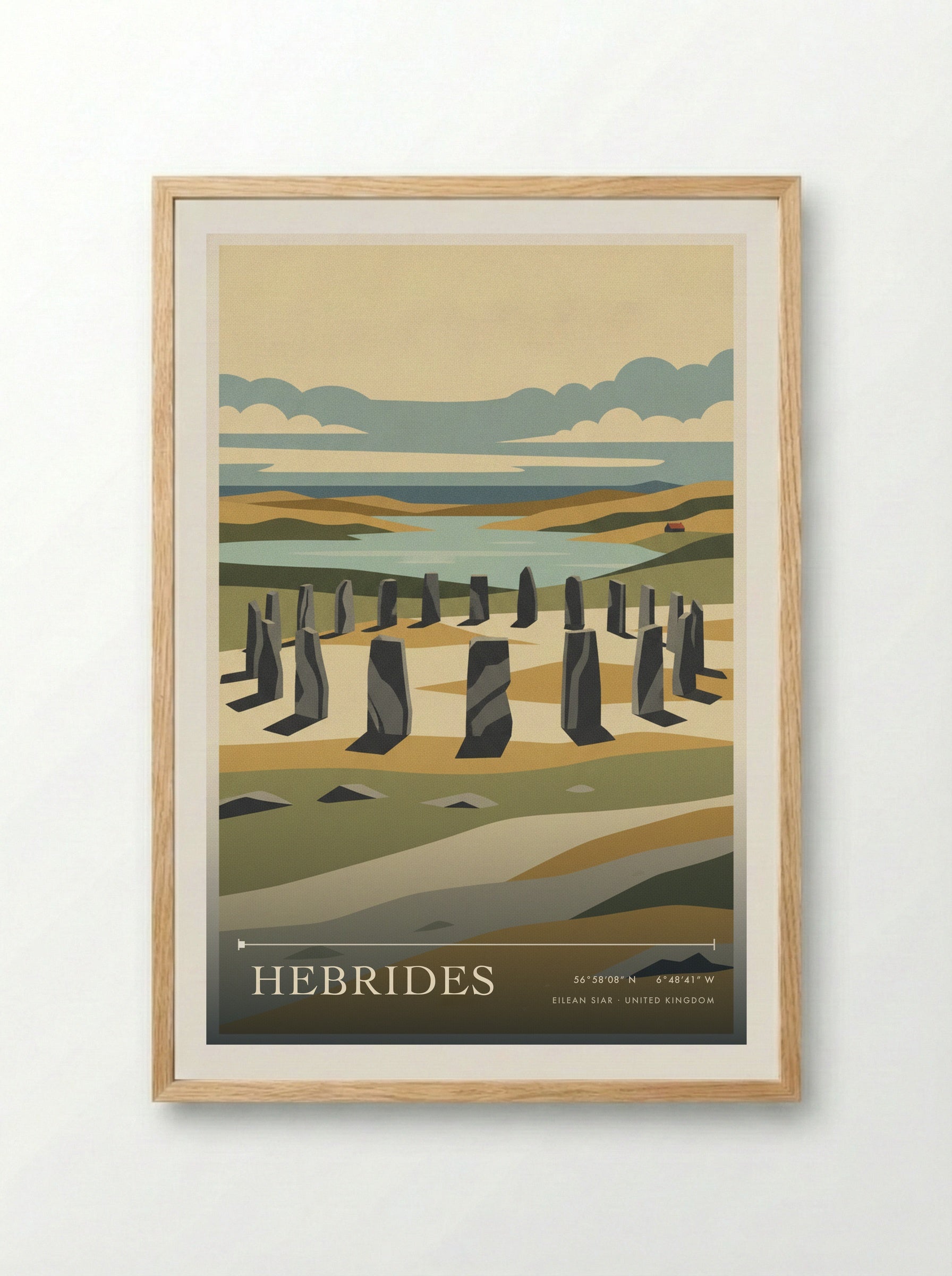 Hebrides Eilean Siar United Kingdom Travel Poster - Framed Print Wood