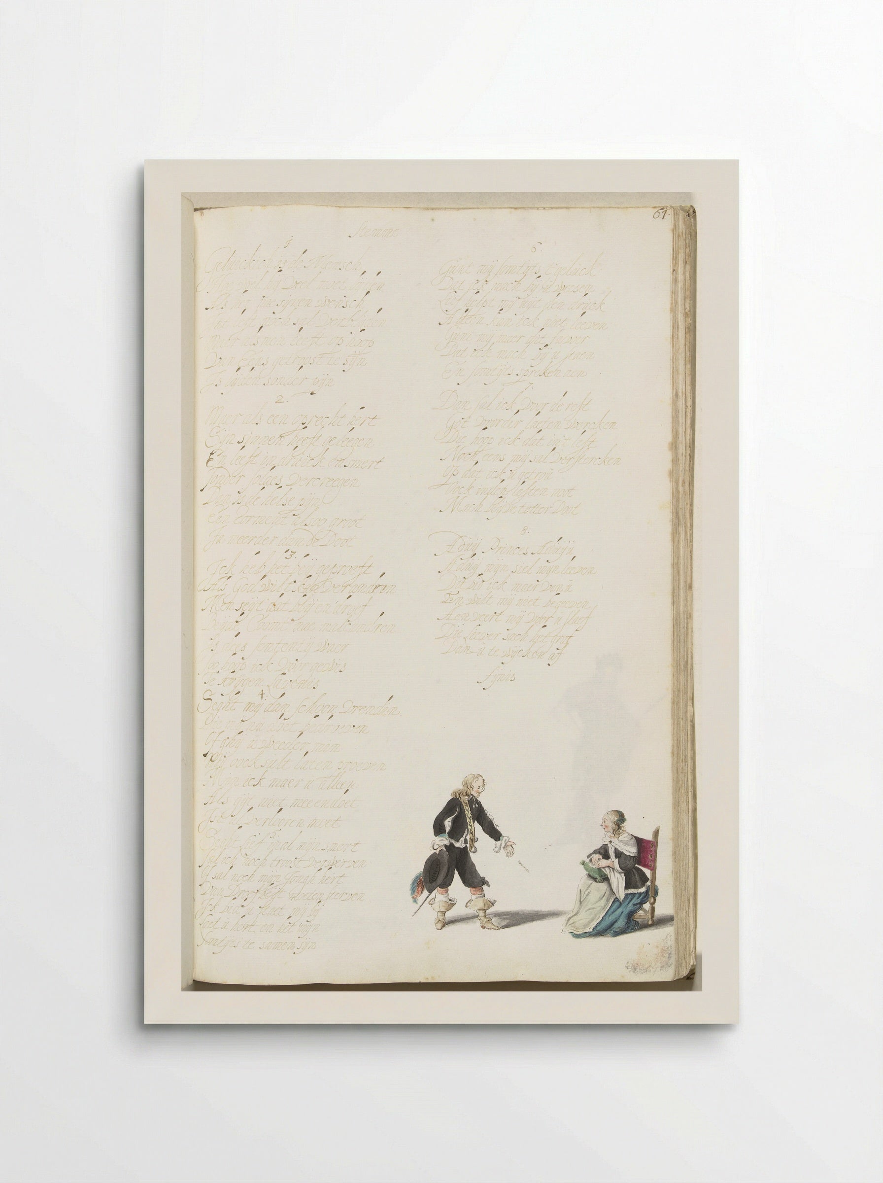 Heer die een dame het hof maakt - Gesina ter Borch - Poster