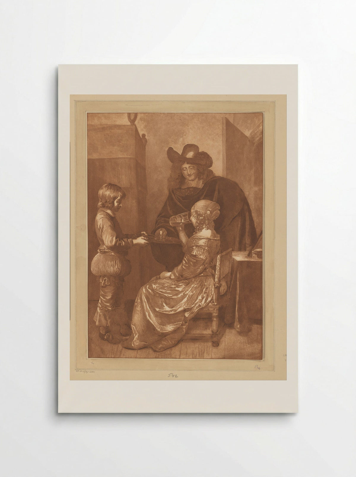 Heer en dame met page - Cornelis Brouwer - Poster