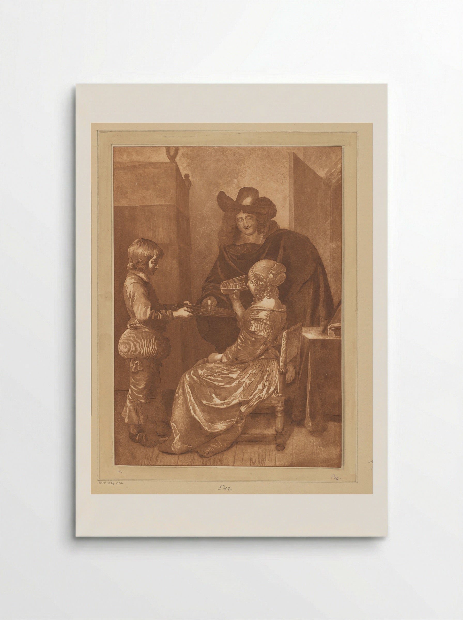 Heer en dame met page - Cornelis Brouwer - Poster