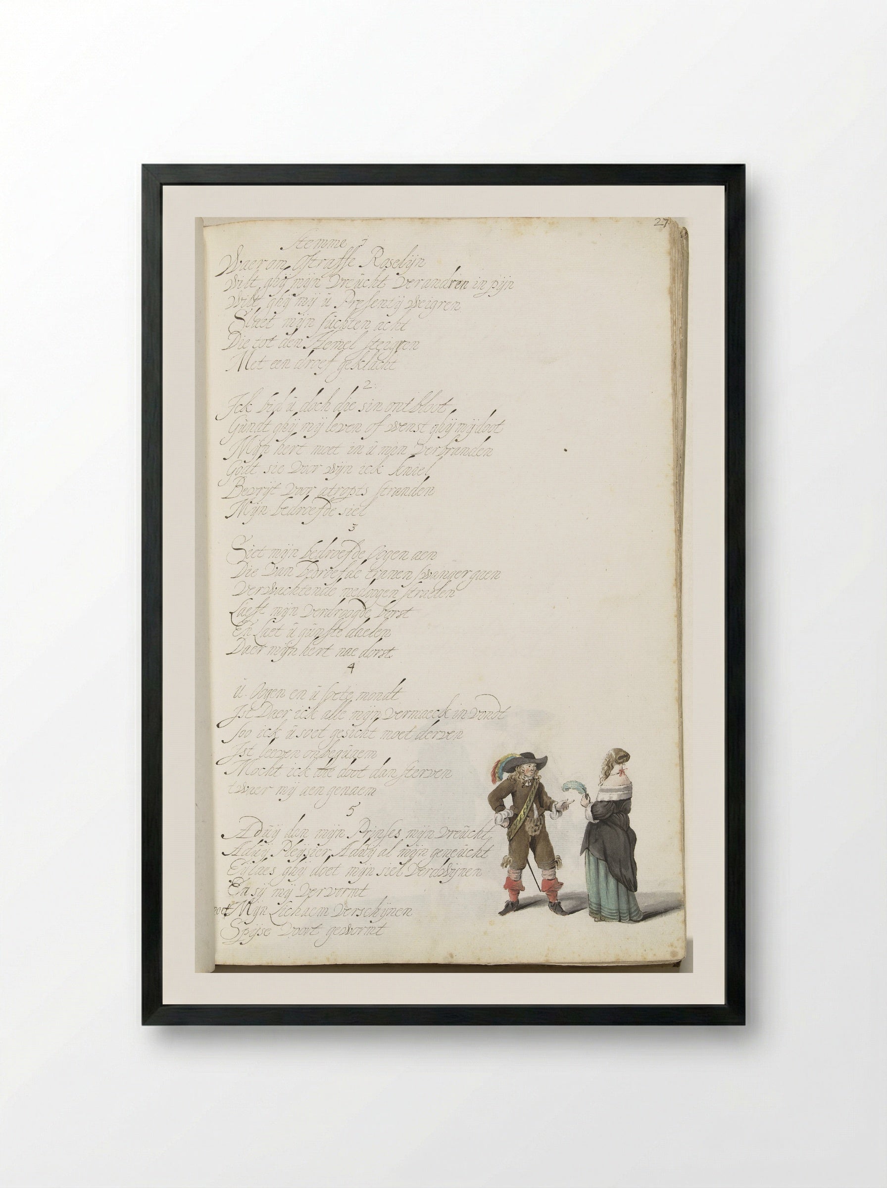 Heer en dame - Gesina ter Borch - Framed Print Black