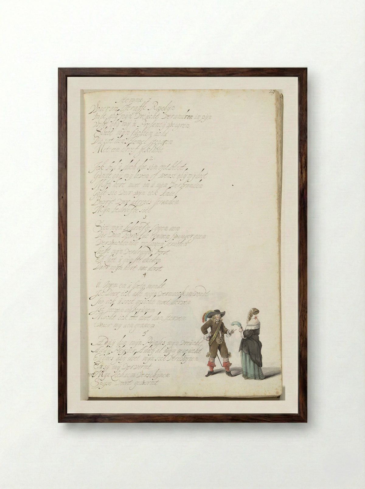 Heer en dame - Gesina ter Borch - Framed Print Dark Wood