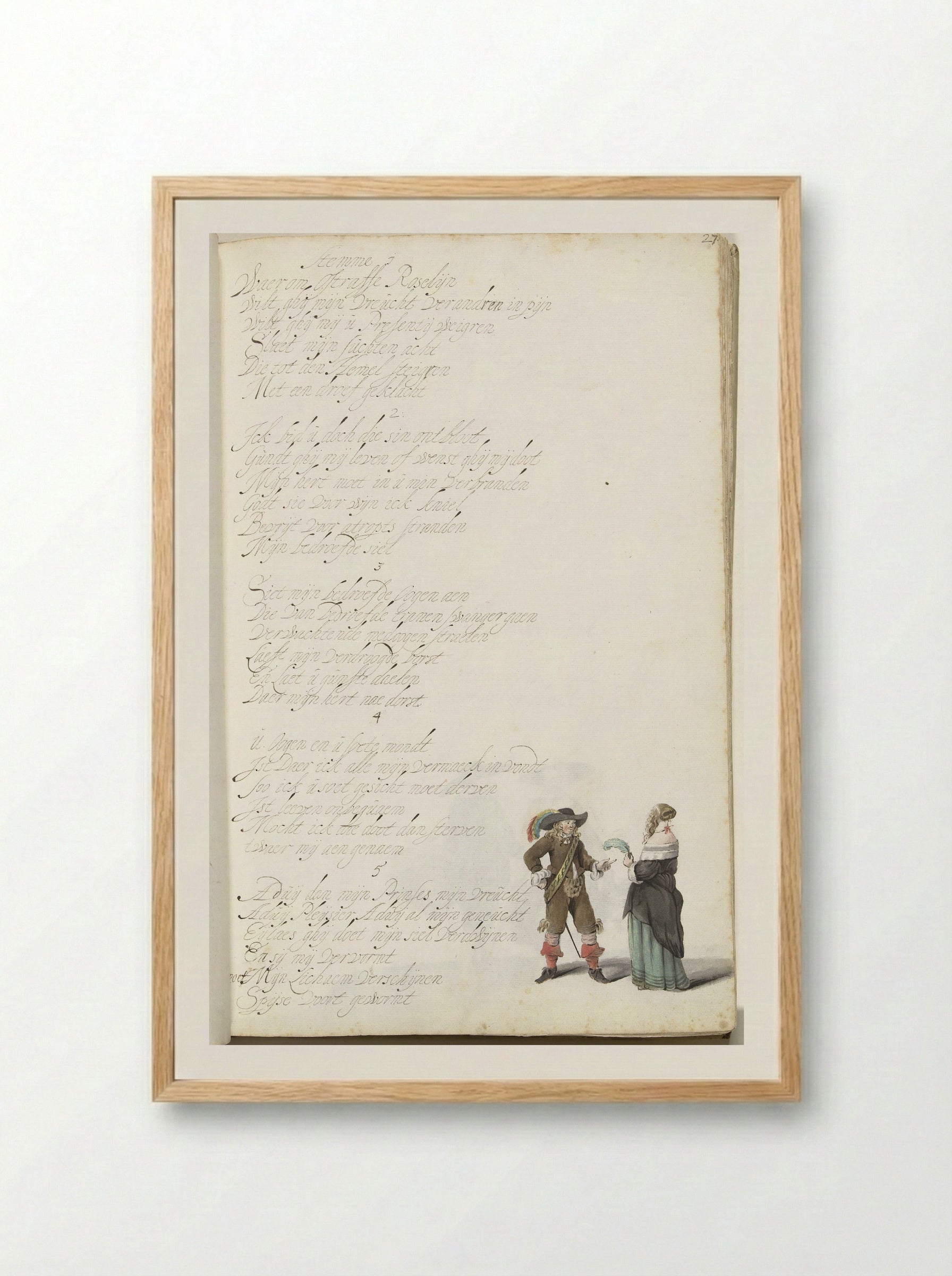 Heer en dame - Gesina ter Borch - Framed Print Wood