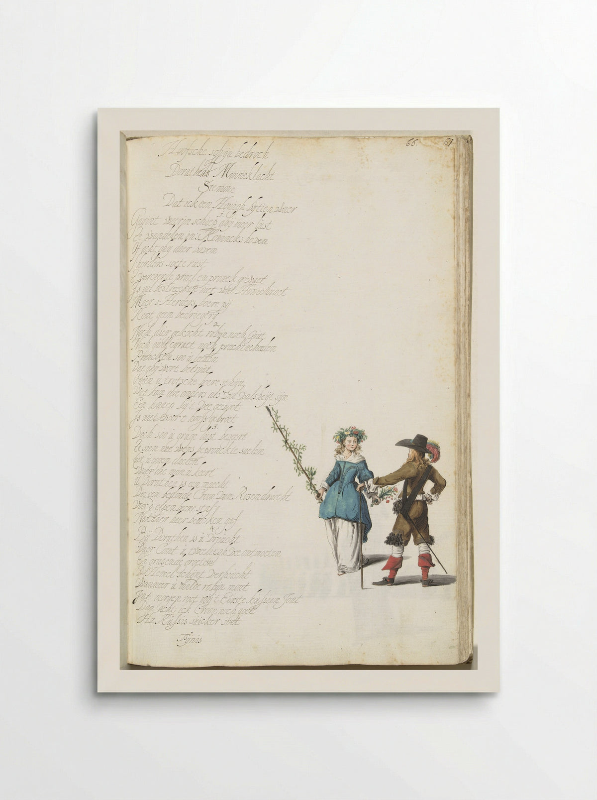 Heer en herderin in gesprek - Gesina ter Borch - Poster