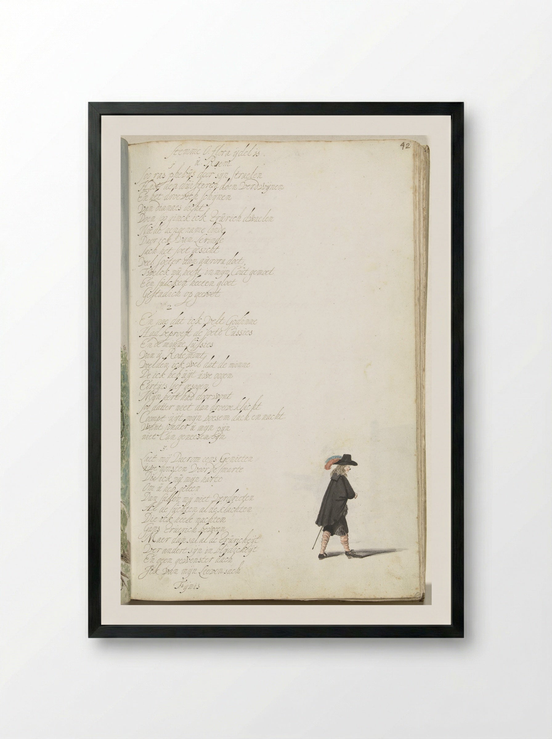 Heer in mantel - Gesina ter Borch - Framed Print Black