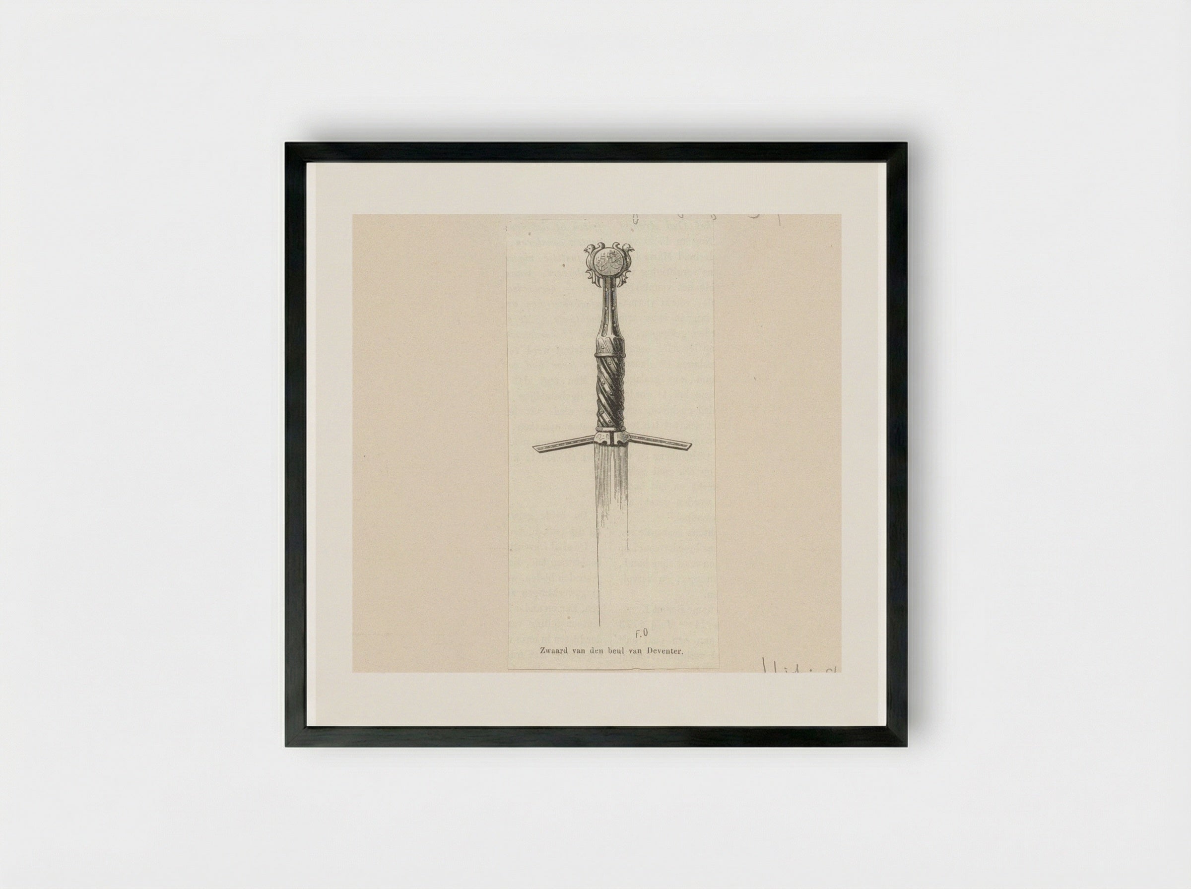 Heft van het zwaard van de beul van Deventer - David van der Kellen - Framed Print Black