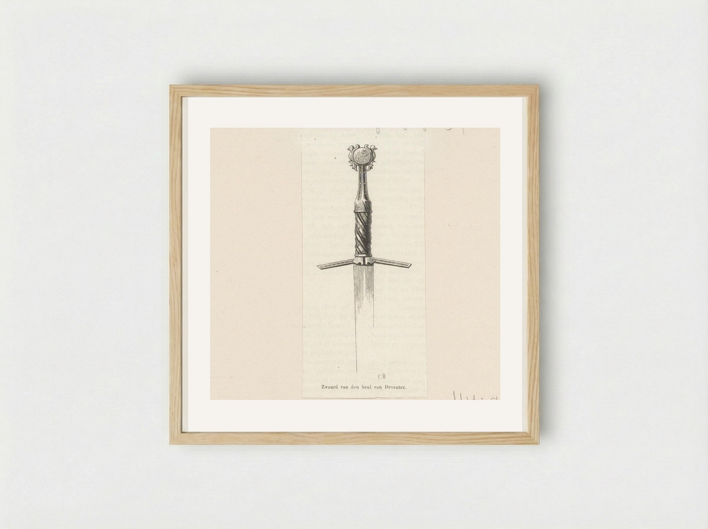 Heft van het zwaard van de beul van Deventer - David van der Kellen - Framed Print Wood