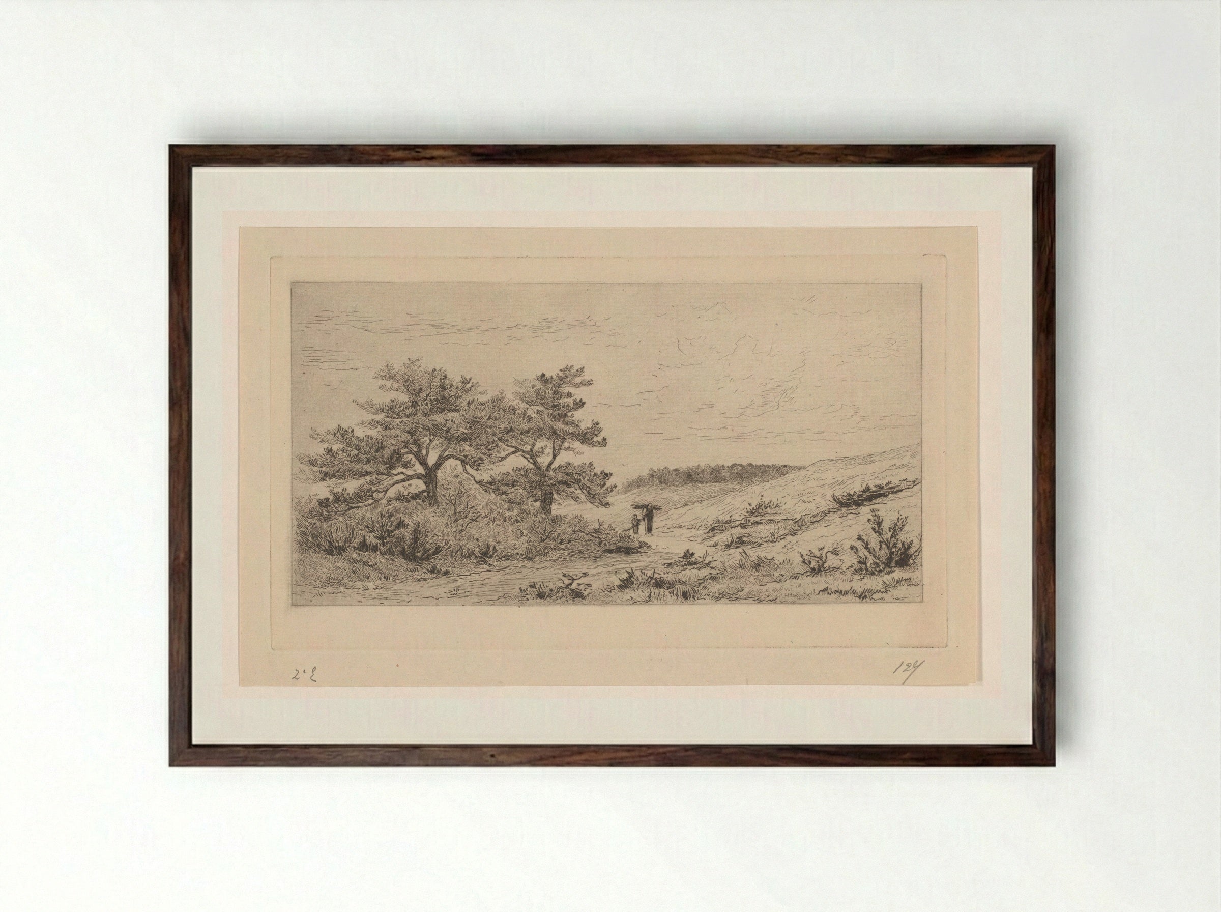 Heidelandschap bij Worth-Rheden - Carel Nicolaas Storm van 's-Gravesande - Framed Print Dark Wood