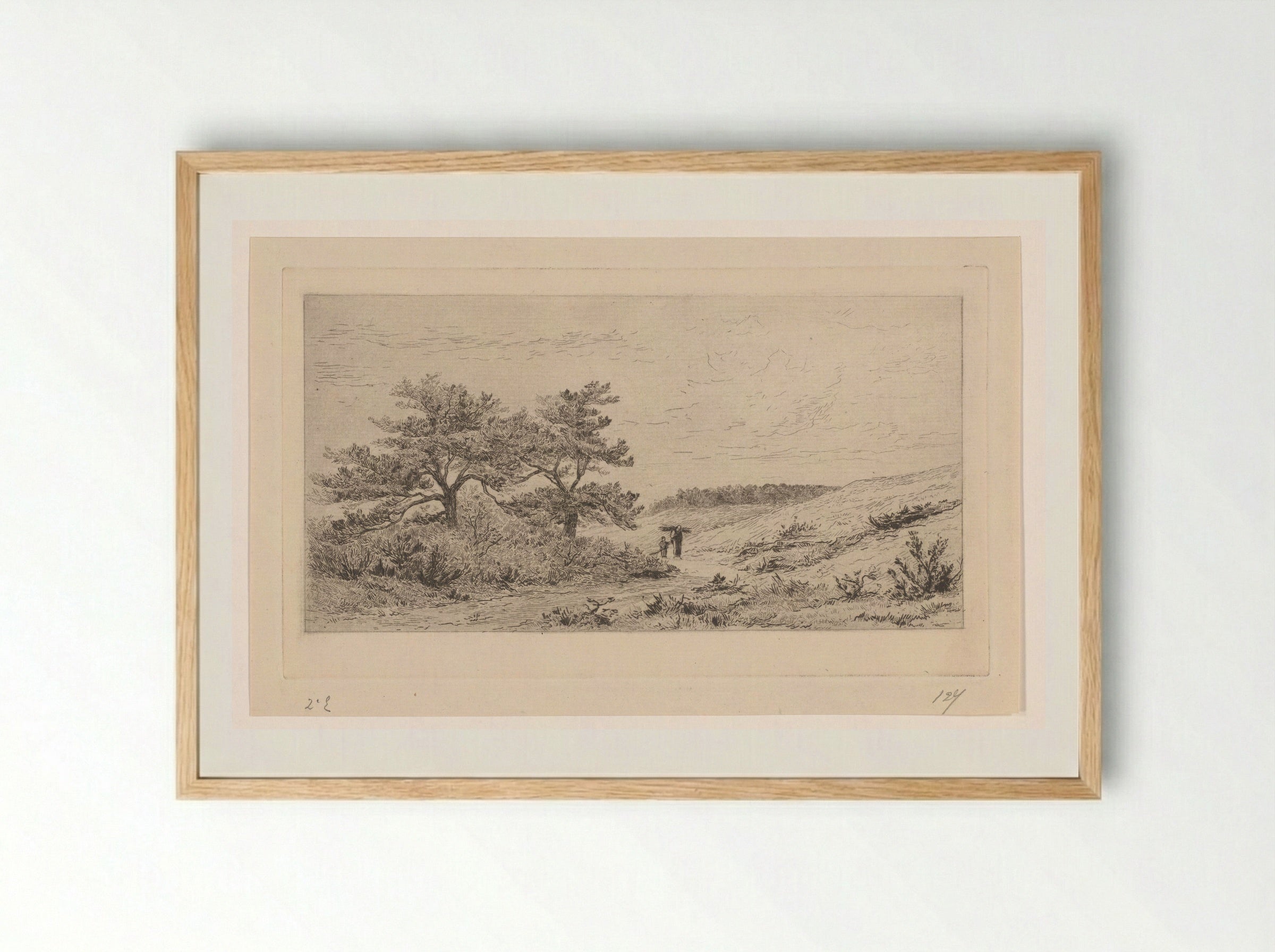 Heidelandschap bij Worth-Rheden - Carel Nicolaas Storm van 's-Gravesande - Framed Print Wood