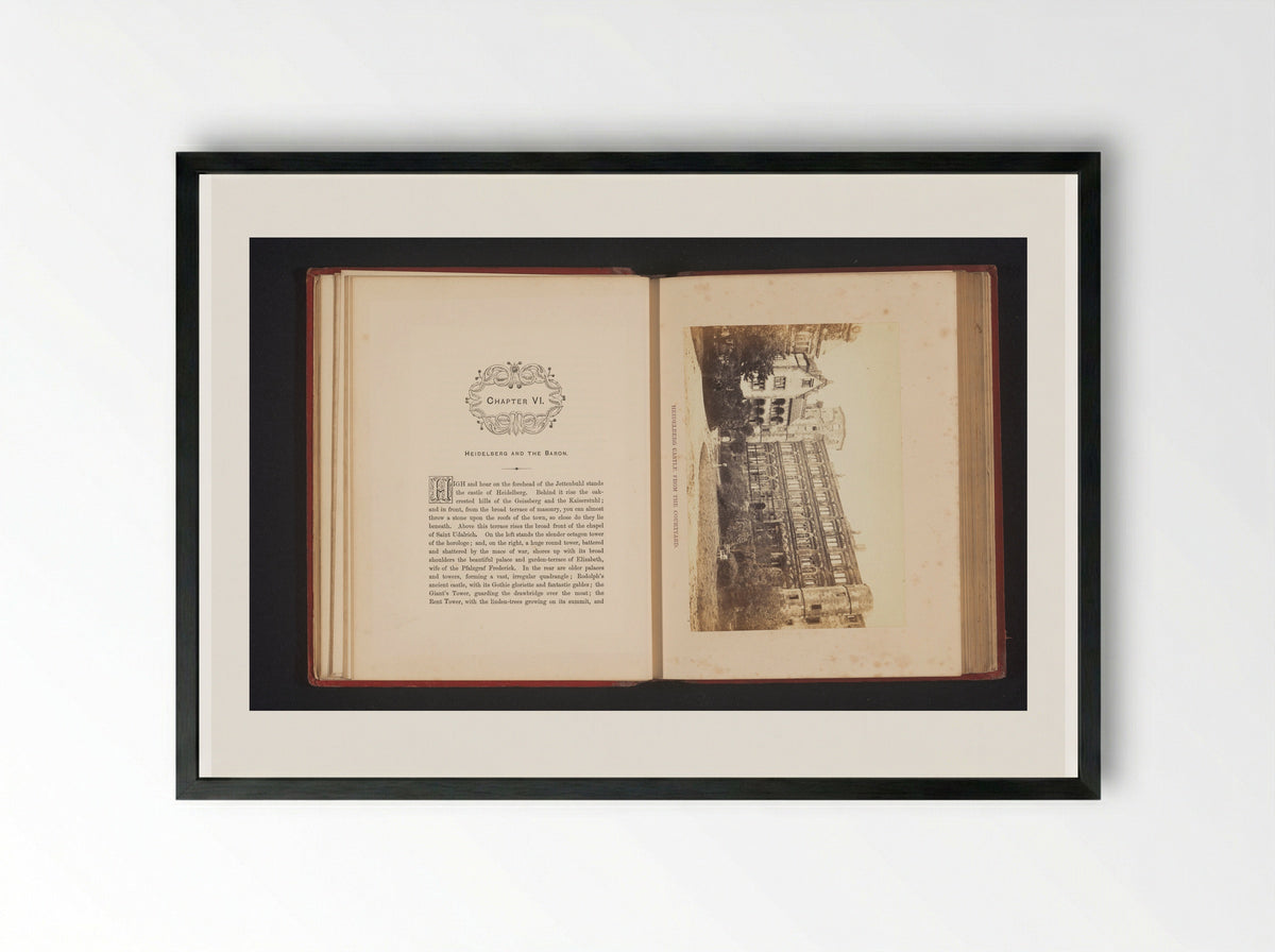 Heidelberg Castle from the Courtyard - Francis Frith - Framed Print Black